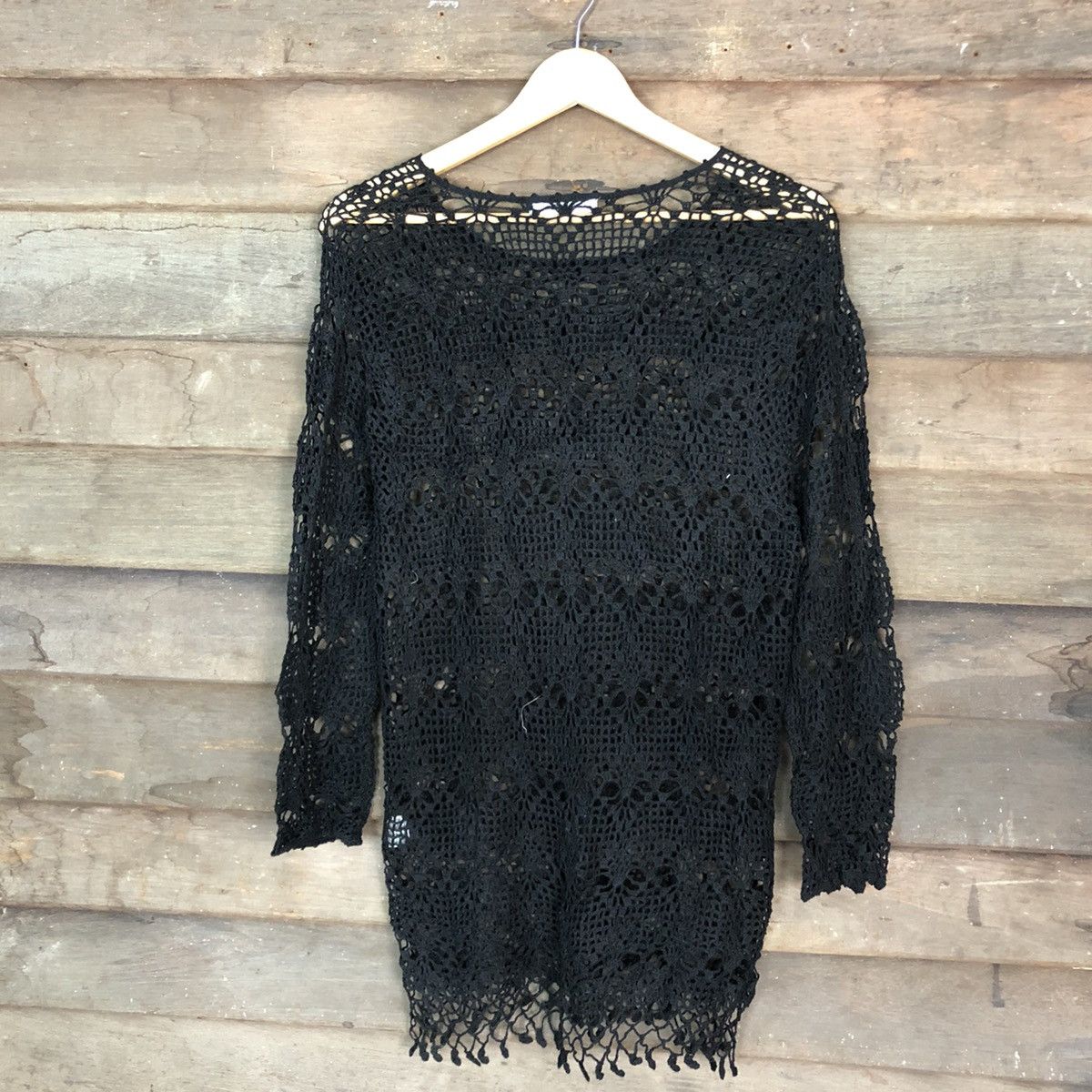 Homespun Knitwear DLL El Viento Black mesh net crochet sexy Knitwear #c674 Size M / US 6-8 / IT 42-44 - 12 Thumbnail
