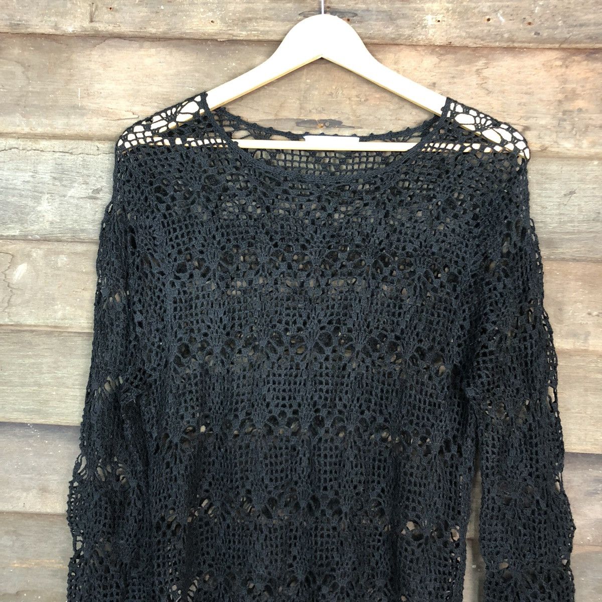 Homespun Knitwear DLL El Viento Black mesh net crochet sexy Knitwear #c674 Size M / US 6-8 / IT 42-44 - 8 Thumbnail