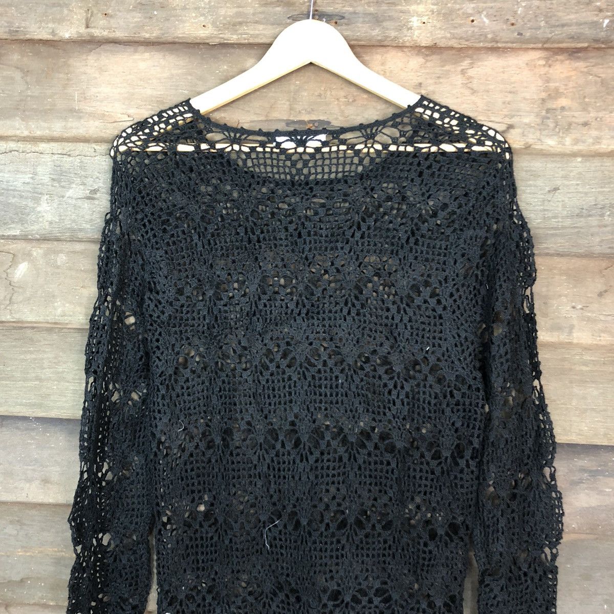 Homespun Knitwear DLL El Viento Black mesh net crochet sexy Knitwear #c674 Size M / US 6-8 / IT 42-44 - 11 Thumbnail