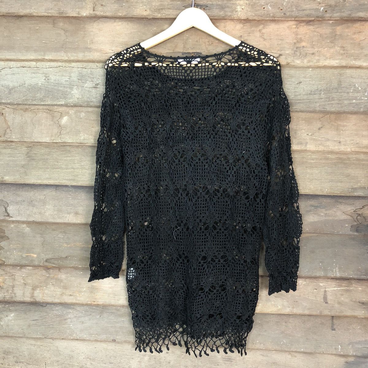 Homespun Knitwear DLL El Viento Black mesh net crochet sexy Knitwear #c674 Size M / US 6-8 / IT 42-44 - 10 Thumbnail