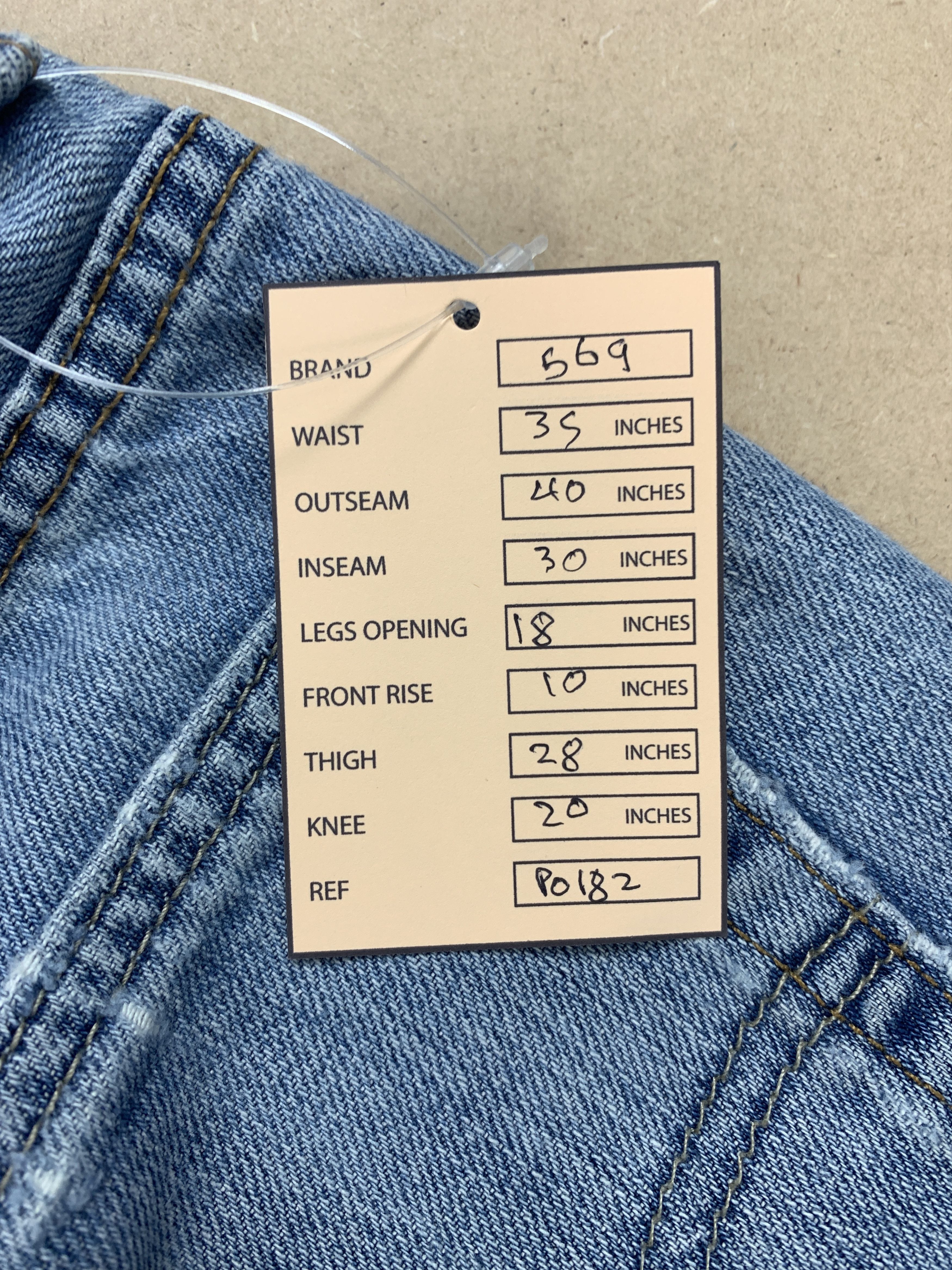 Levi's Vintage LEVI'S 569 Straight Cut Light Blue Distressed Jeans Size US 35 - 23 Thumbnail