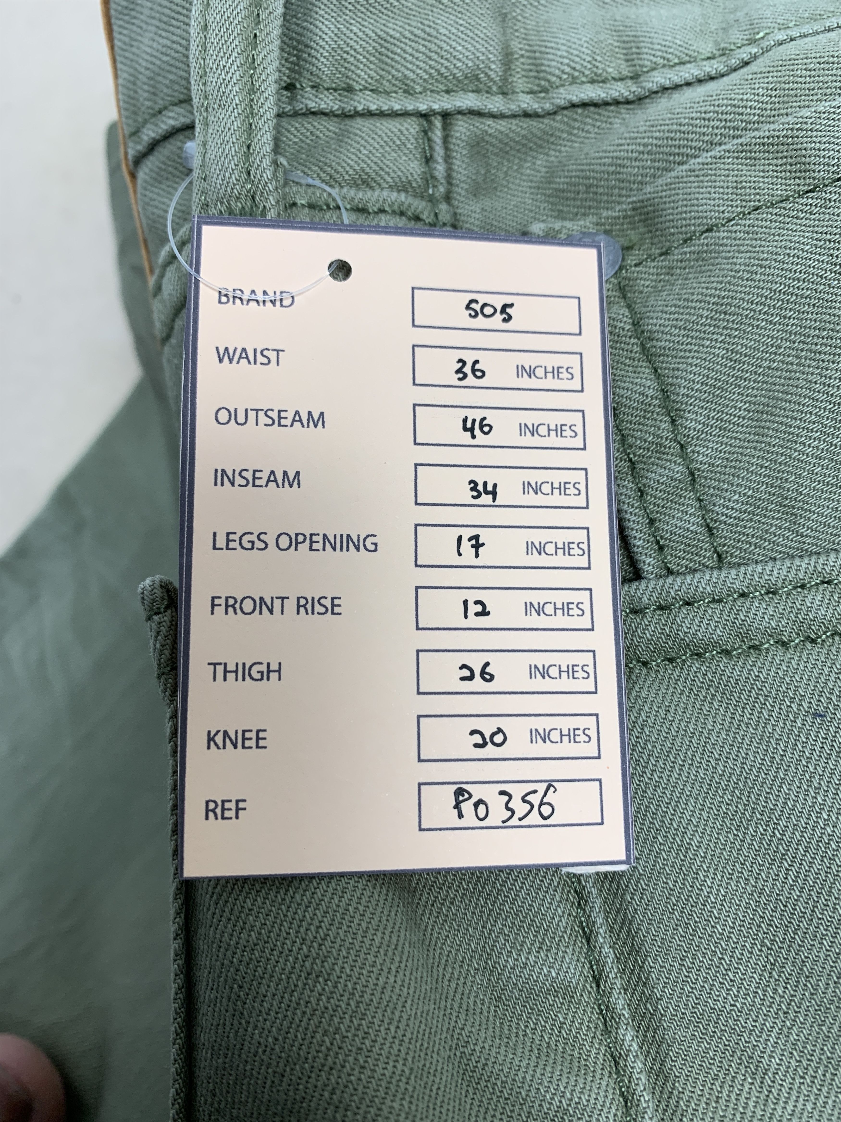 Levi's Vintage Levis 505 Straight Cut Military Green Jeans P0356 Size US 36 / EU 52 - 23 Thumbnail