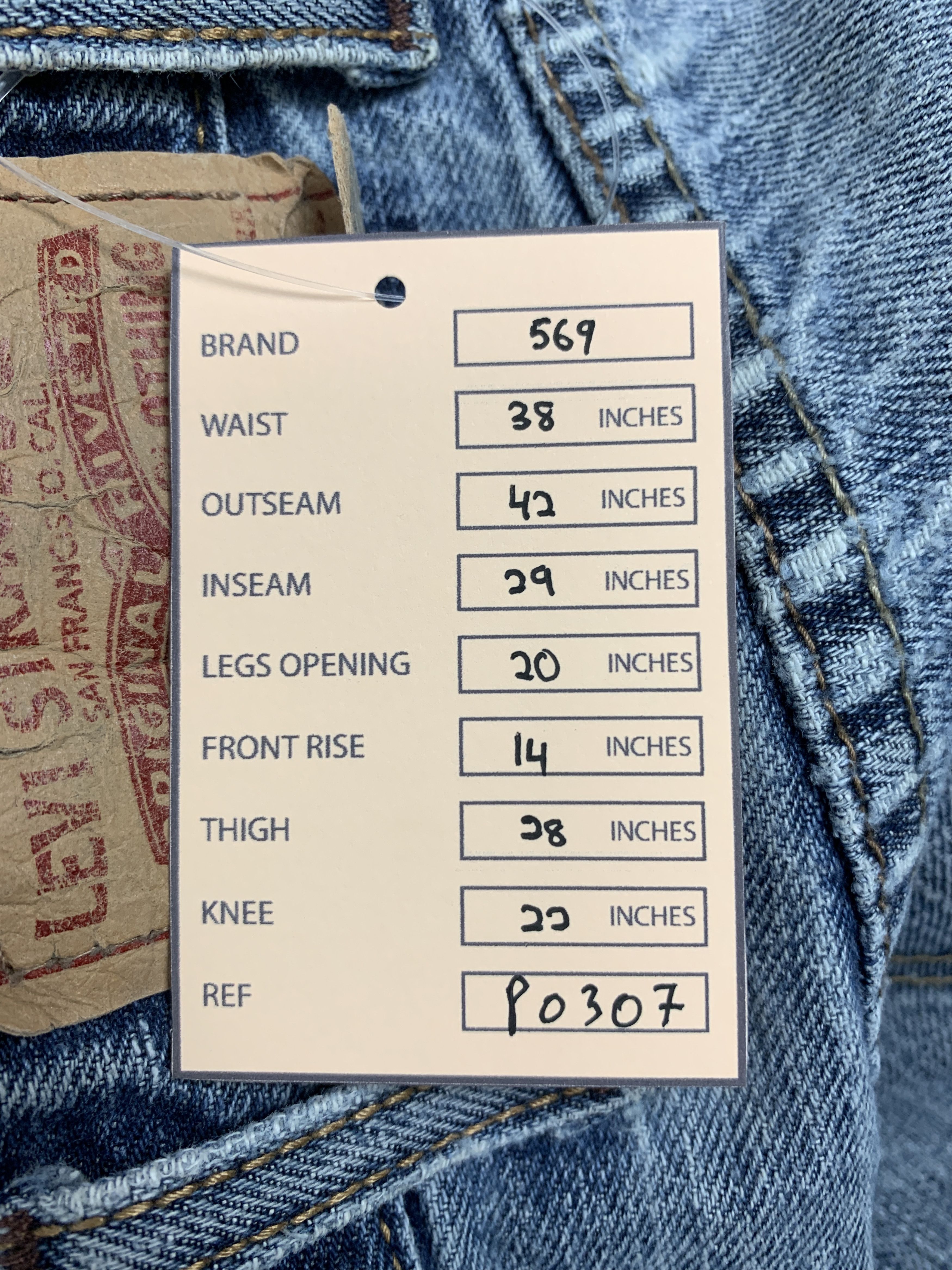 Levi's Vintage Levis 569 Straight Cut faded Mid Wash Jeans Size US 38 / EU 54 - 17 Thumbnail