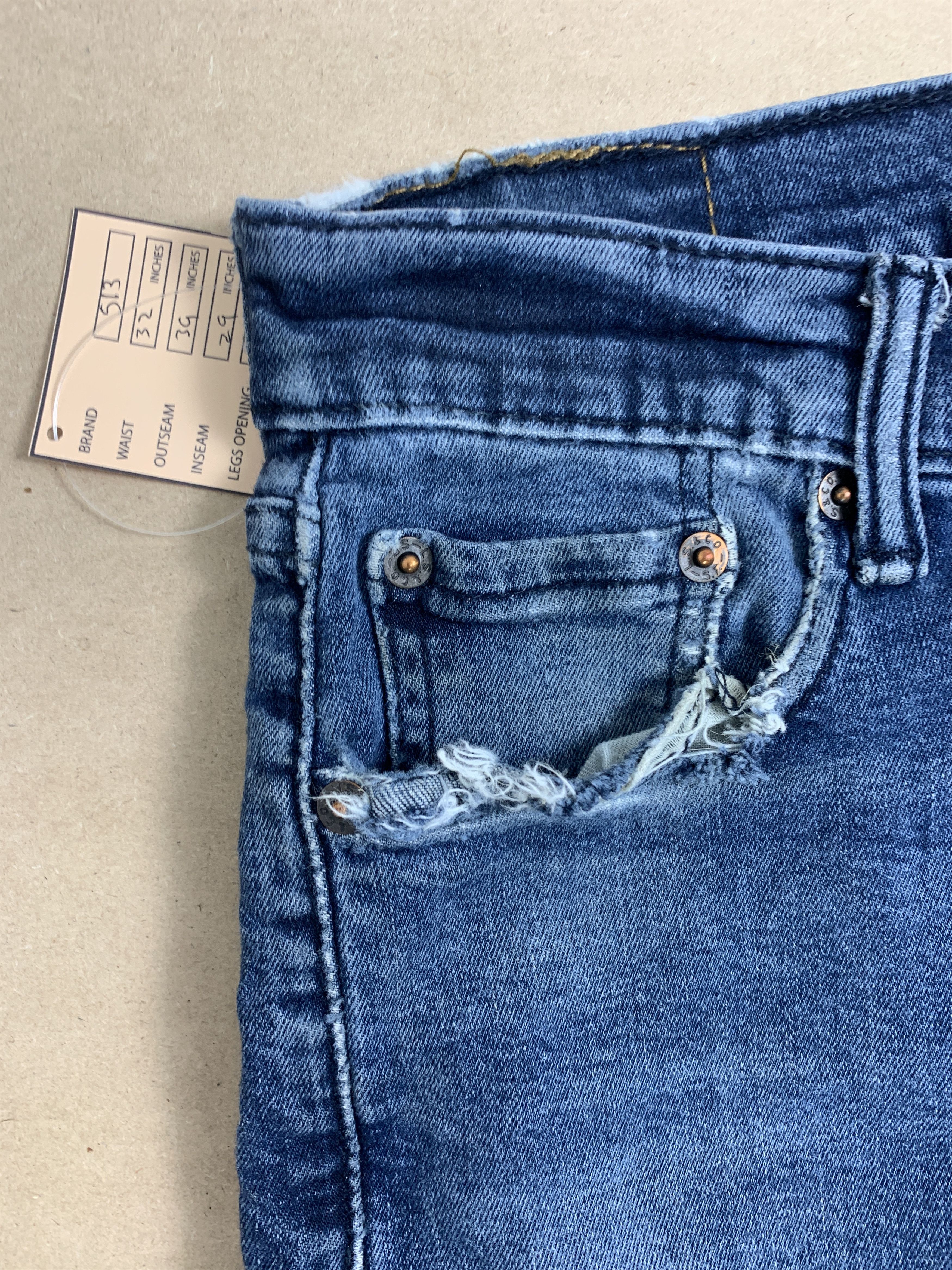 Levi's × Vintage Vintage Levis 513 Straightcut Medium Wash Jeans Size US 32 / EU 48 - 6 Thumbnail
