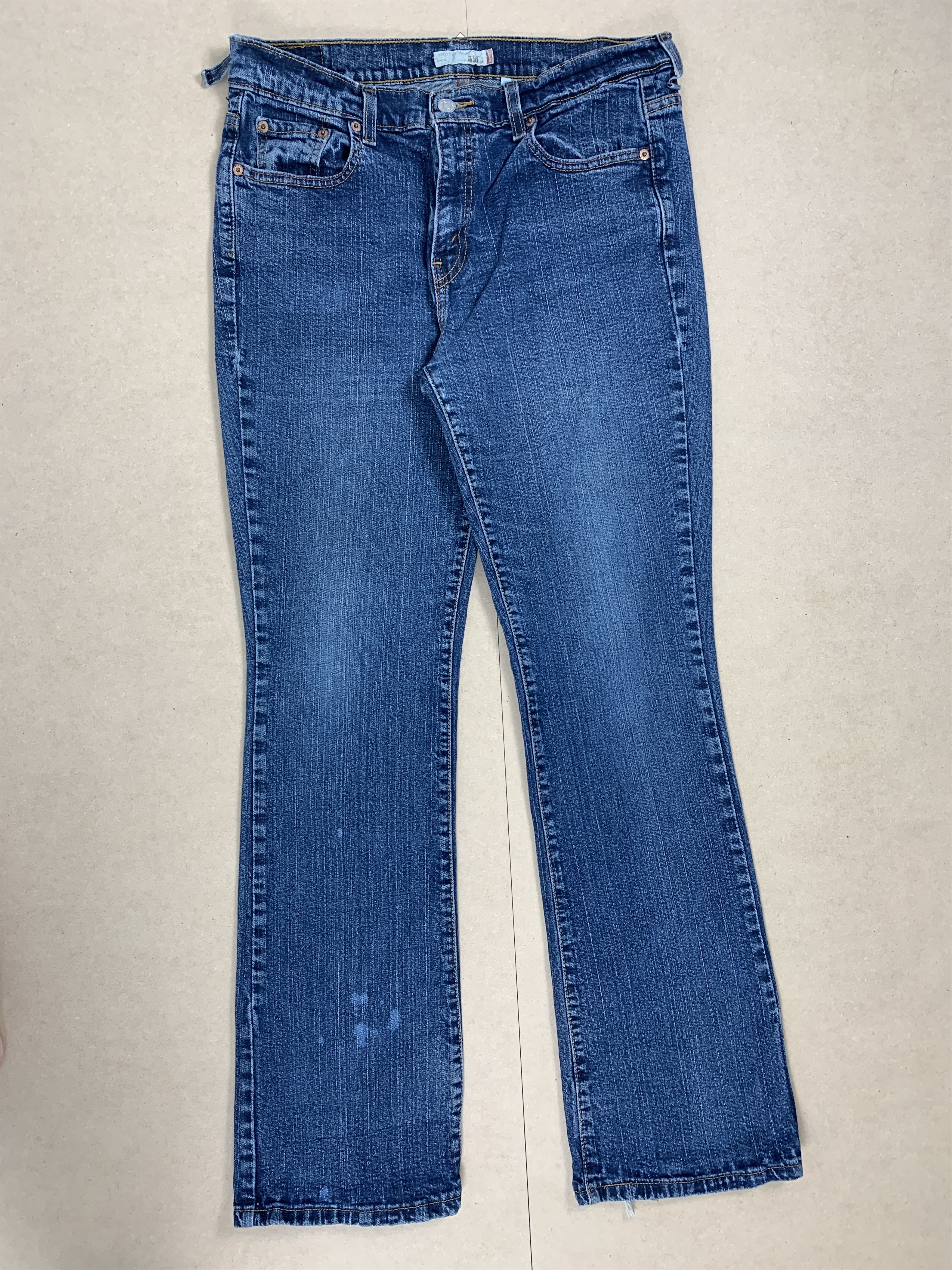 image of Levis x Vintage Levi's 515 Flared Bootcut Faded Mid Wash Denim in Blue Denim, Women's (Size 30)