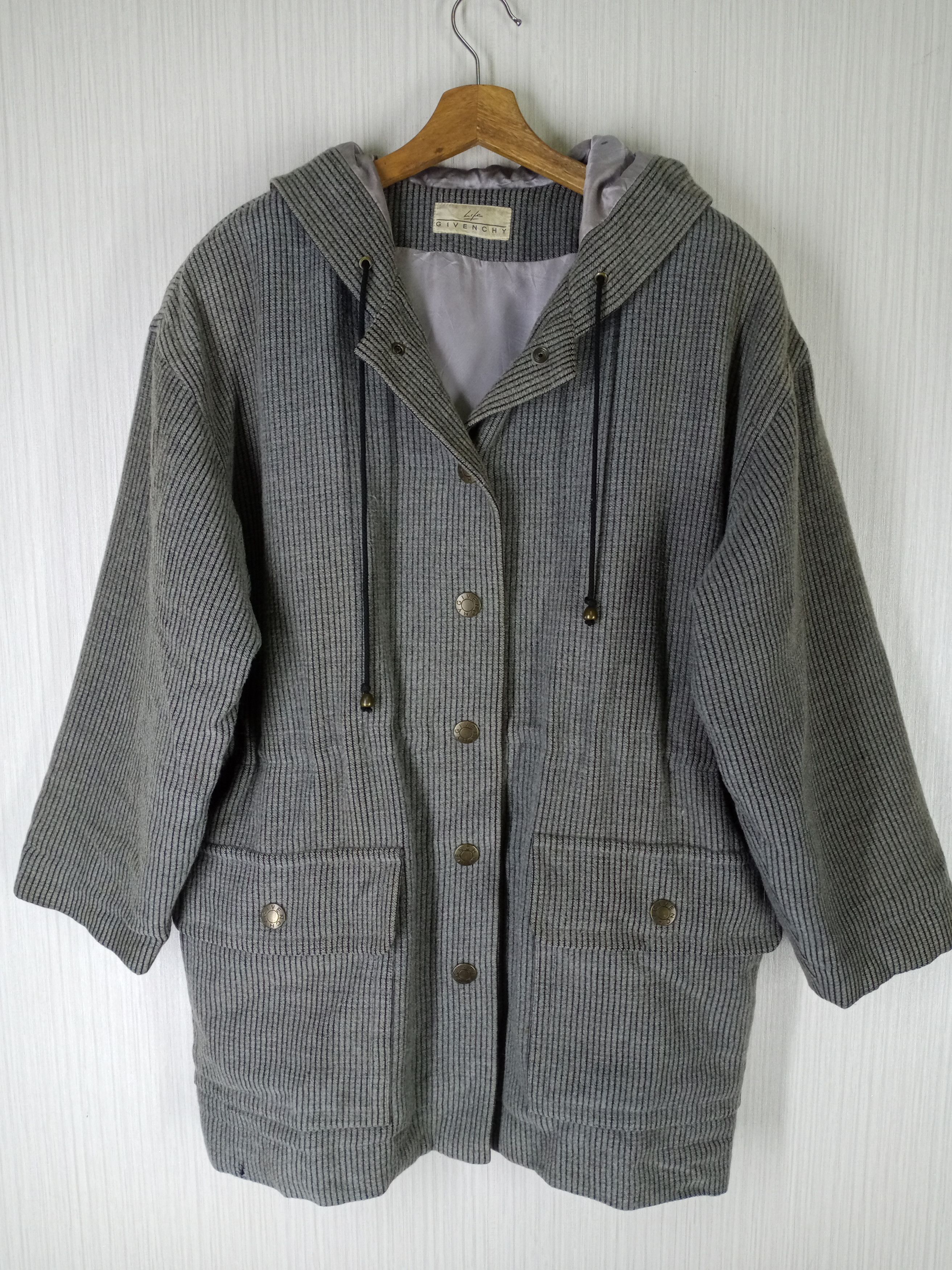 Givenchy VINTAGE GIVENCHY LIFE HOODIE WOOL COAT Size US L / EU 52-54 / 3 - 1 Thumbnail