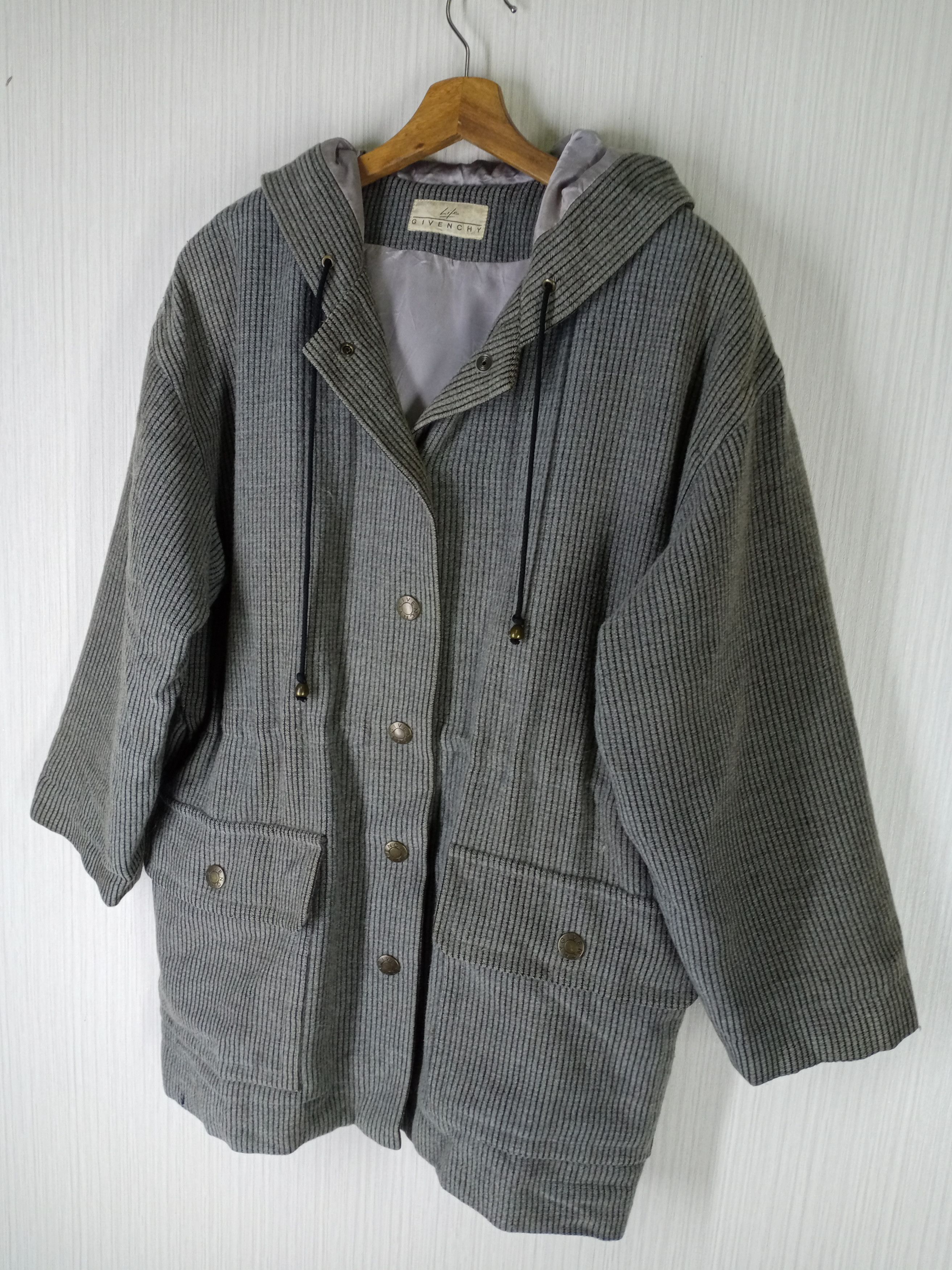 Givenchy VINTAGE GIVENCHY LIFE HOODIE WOOL COAT Size US L / EU 52-54 / 3 - 10 Thumbnail