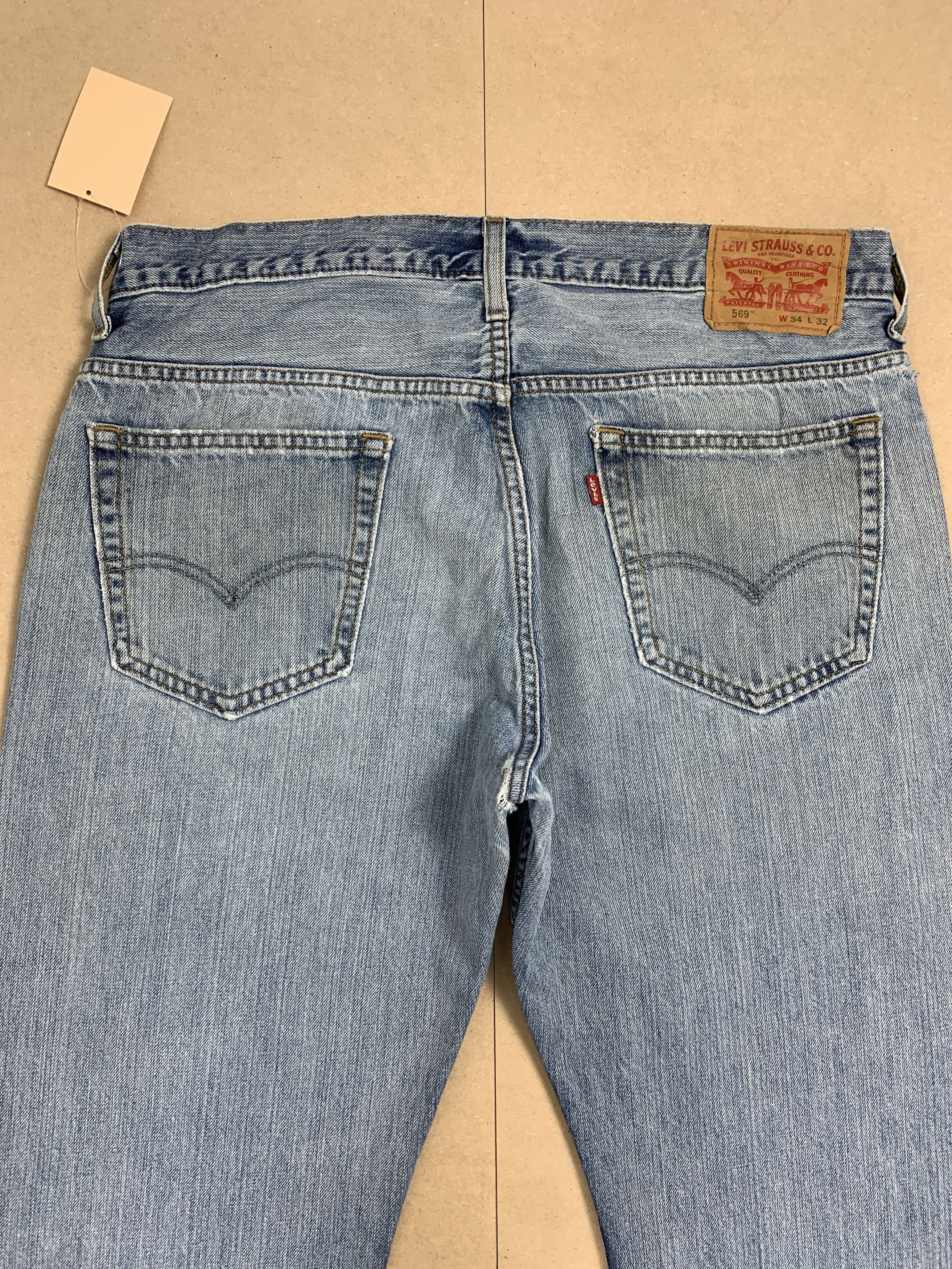 Levi's Vintage LEVI'S 569 Distressed Faded Straight Cut Stone Wash Size US 36 / EU 52 - 7 Thumbnail