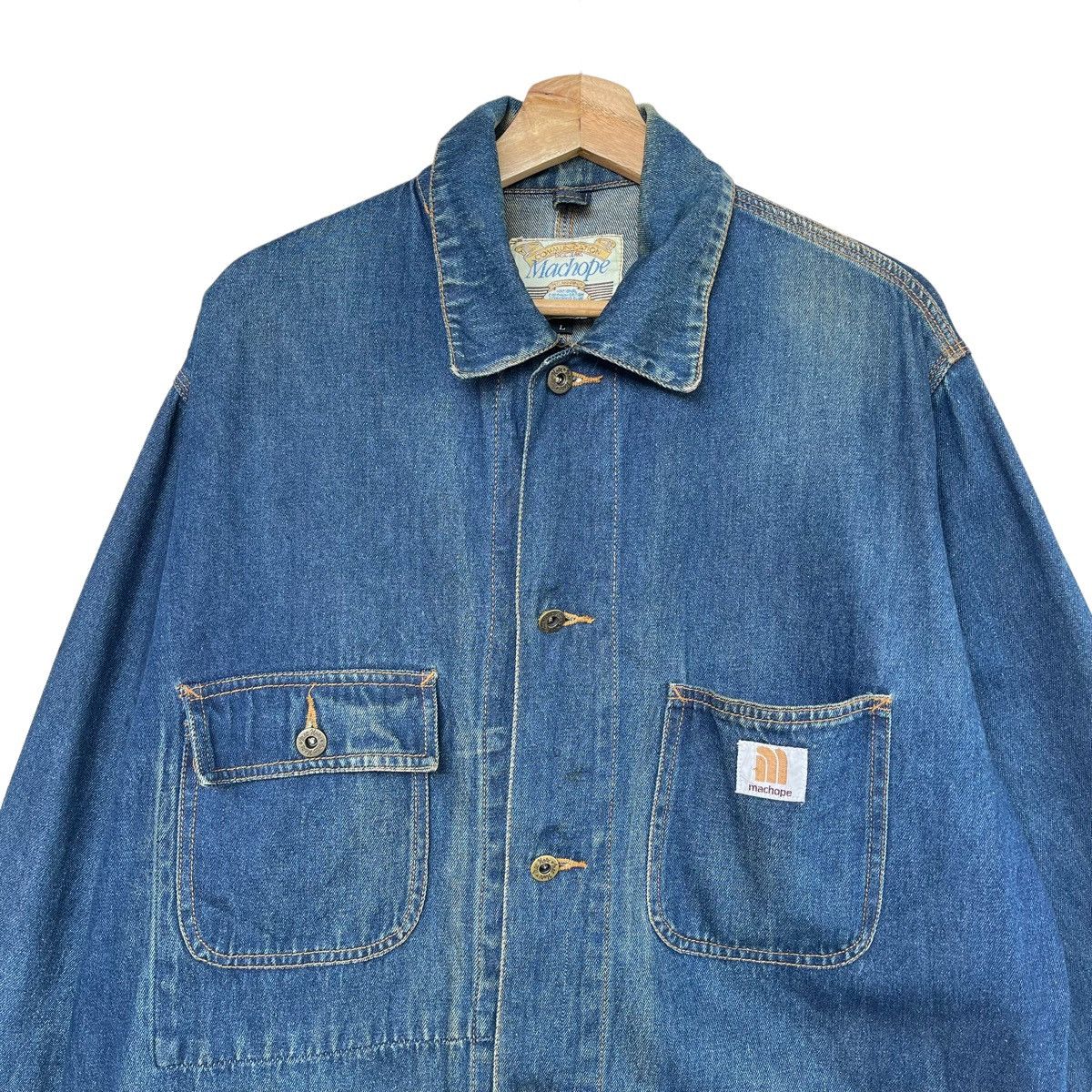 Japanese Brand Vintage 80s Machope Chore Jeans Jacket.. Size US L / EU 52-54 / 3 - 4 Thumbnail