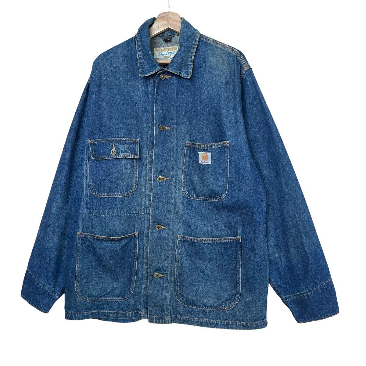 Japanese Brand Vintage 80s Machope Chore Jeans Jacket.. Size US L / EU 52-54 / 3 - 3 Thumbnail