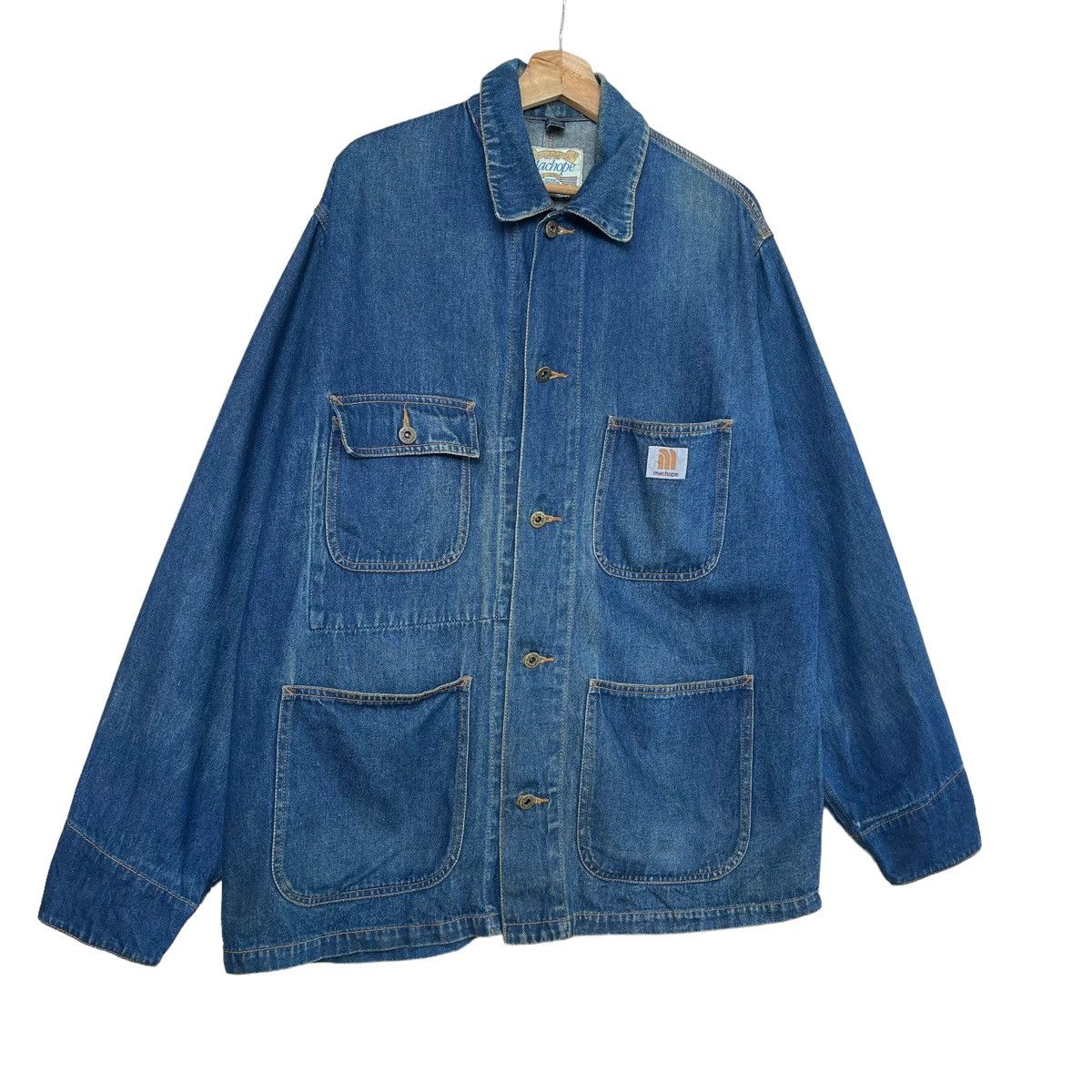 Japanese Brand Vintage 80s Machope Chore Jeans Jacket.. Size US L / EU 52-54 / 3 - 2 Thumbnail