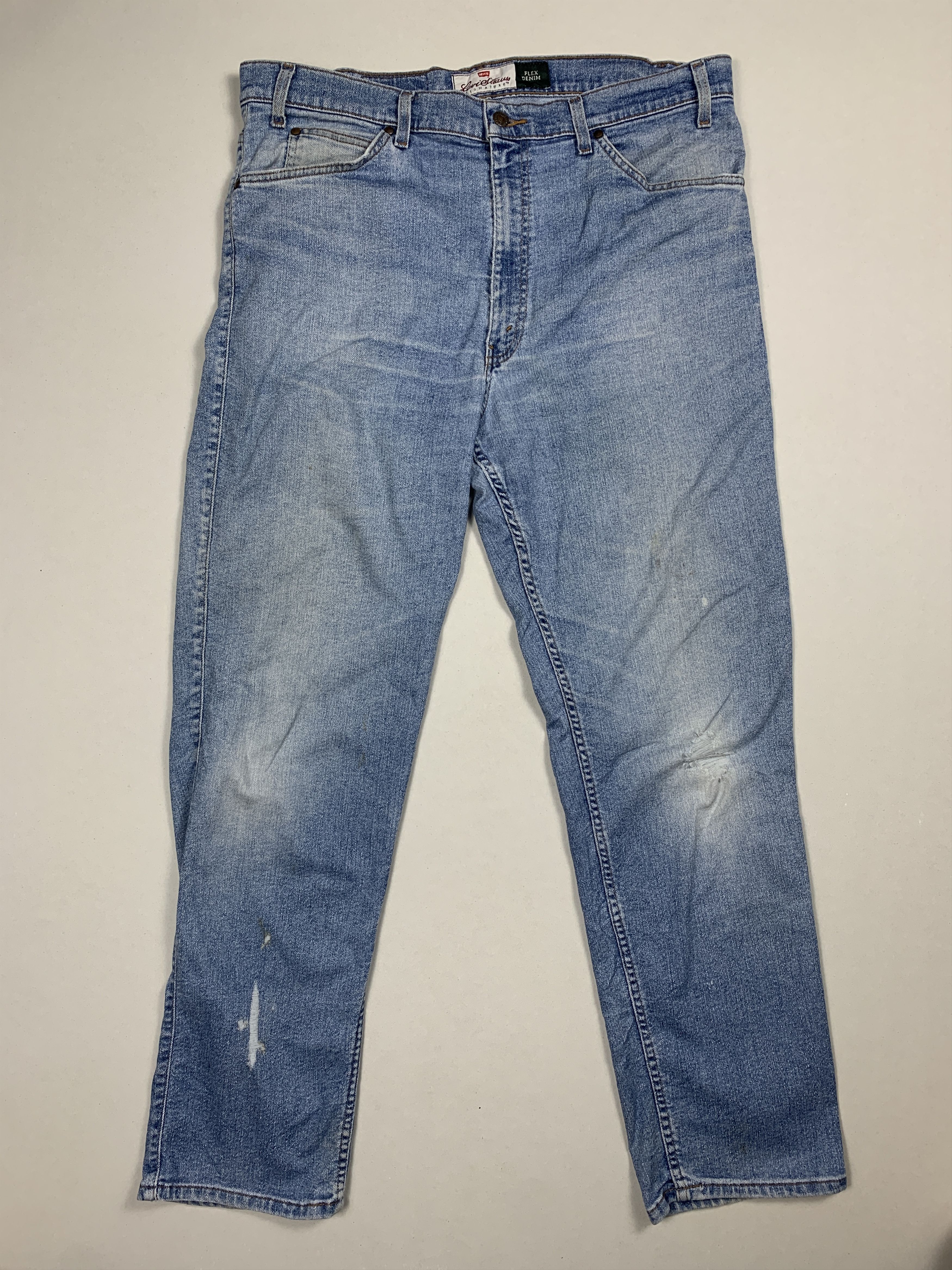 image of Levis x Vintage Levi's 540 Straight Cut Faded Mid Wash Jeans in Blue Denim, Men's (Size 38)