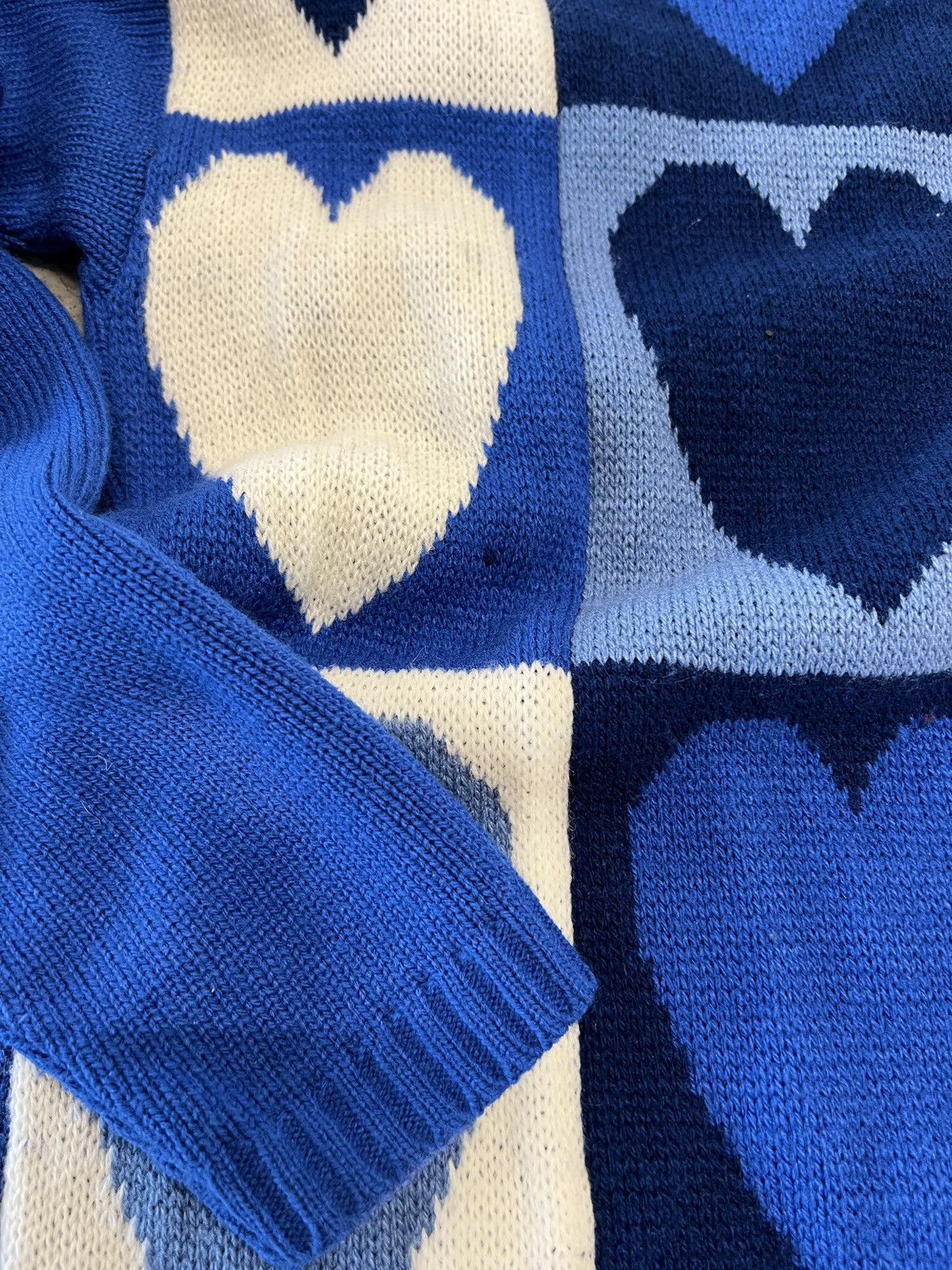 Other Vintage 80's Retro Blue Hearts Knitwear Size US S / EU 44-46 / 1 - 4 Thumbnail
