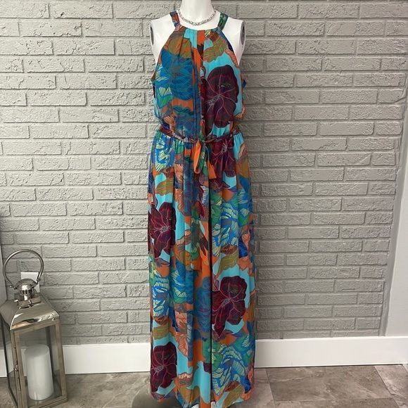 butter yellow dress halter neck Alvara Crossover Halterneck Maxi Dress Butter main image 0