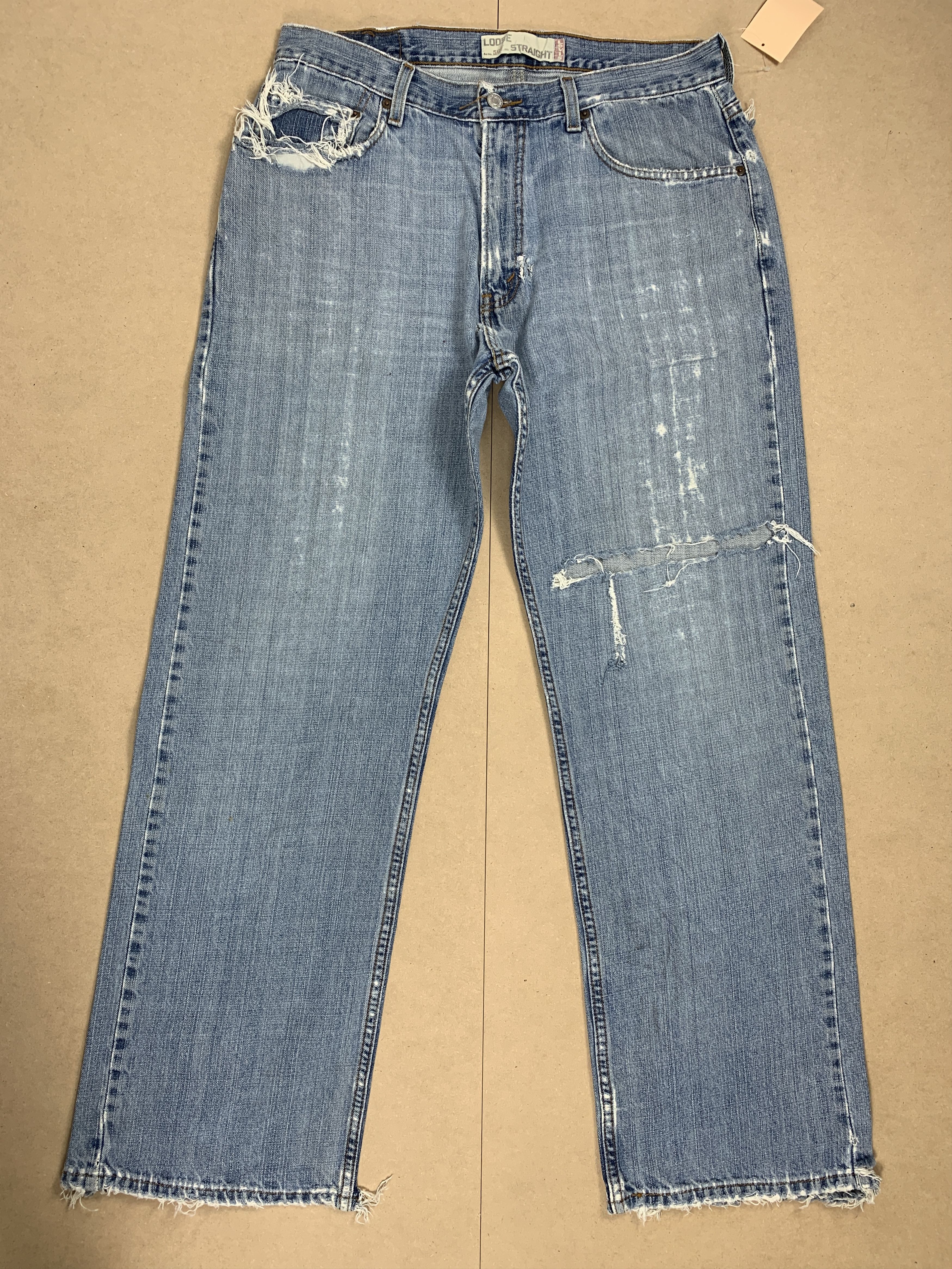 Levi's Vintage Custom Levis 569 StraightCut Distressed Jeans Size US 34 / EU 50 - 1 Thumbnail