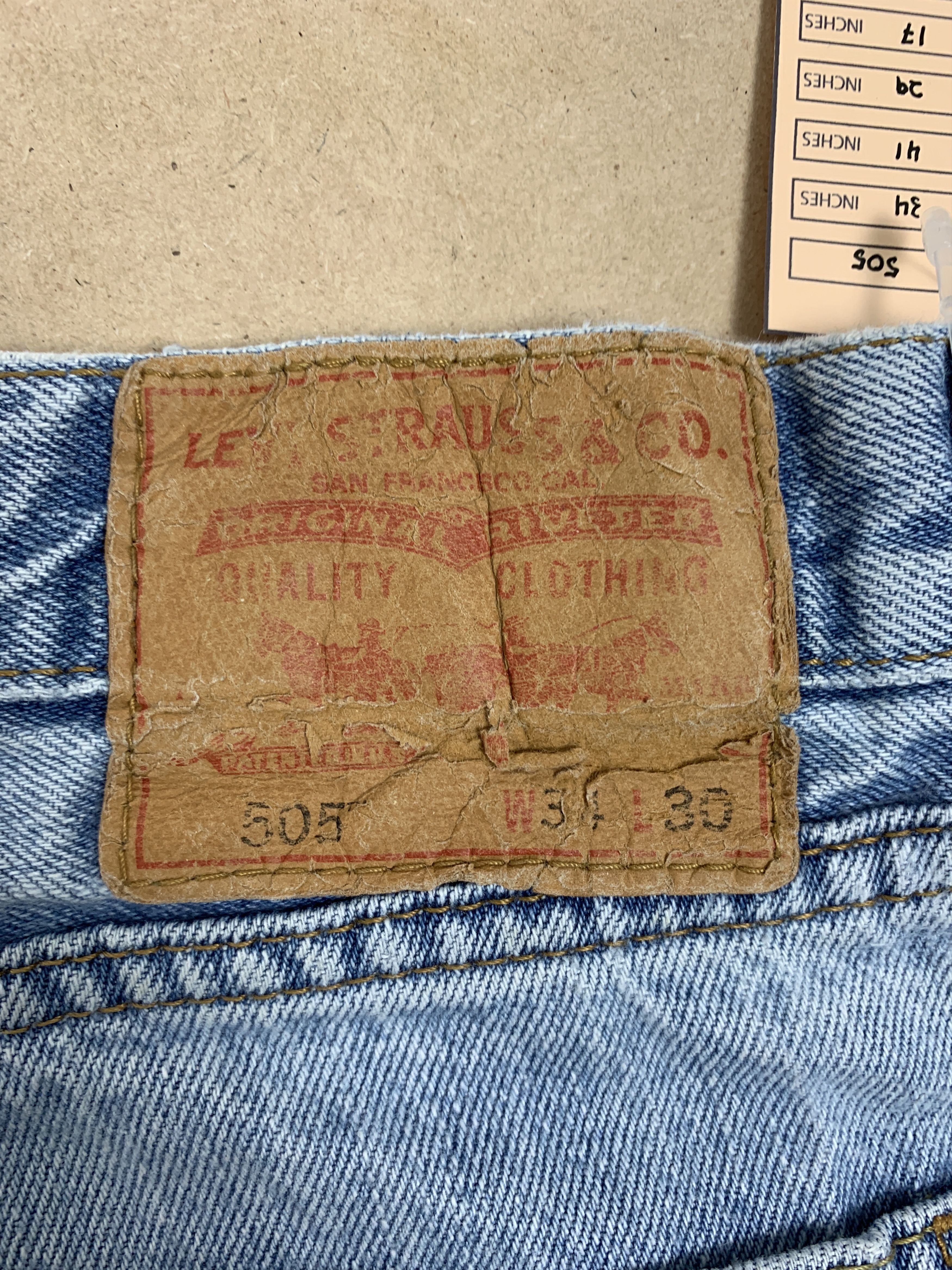Levi's Vintage Levis 505 Straight Cut Distressed Jeans P0389 Size US 34 / EU 50 - 7 Thumbnail