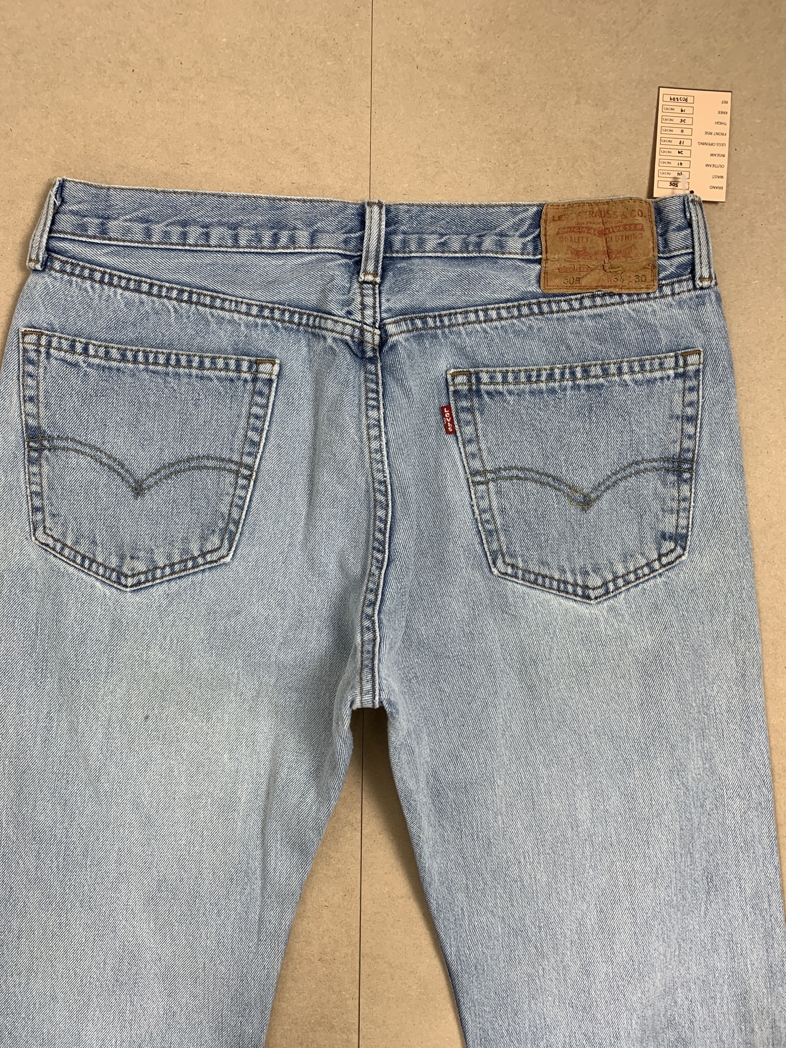 Levi's Vintage Levis 505 Straight Cut Distressed Jeans P0389 Size US 34 / EU 50 - 6 Thumbnail