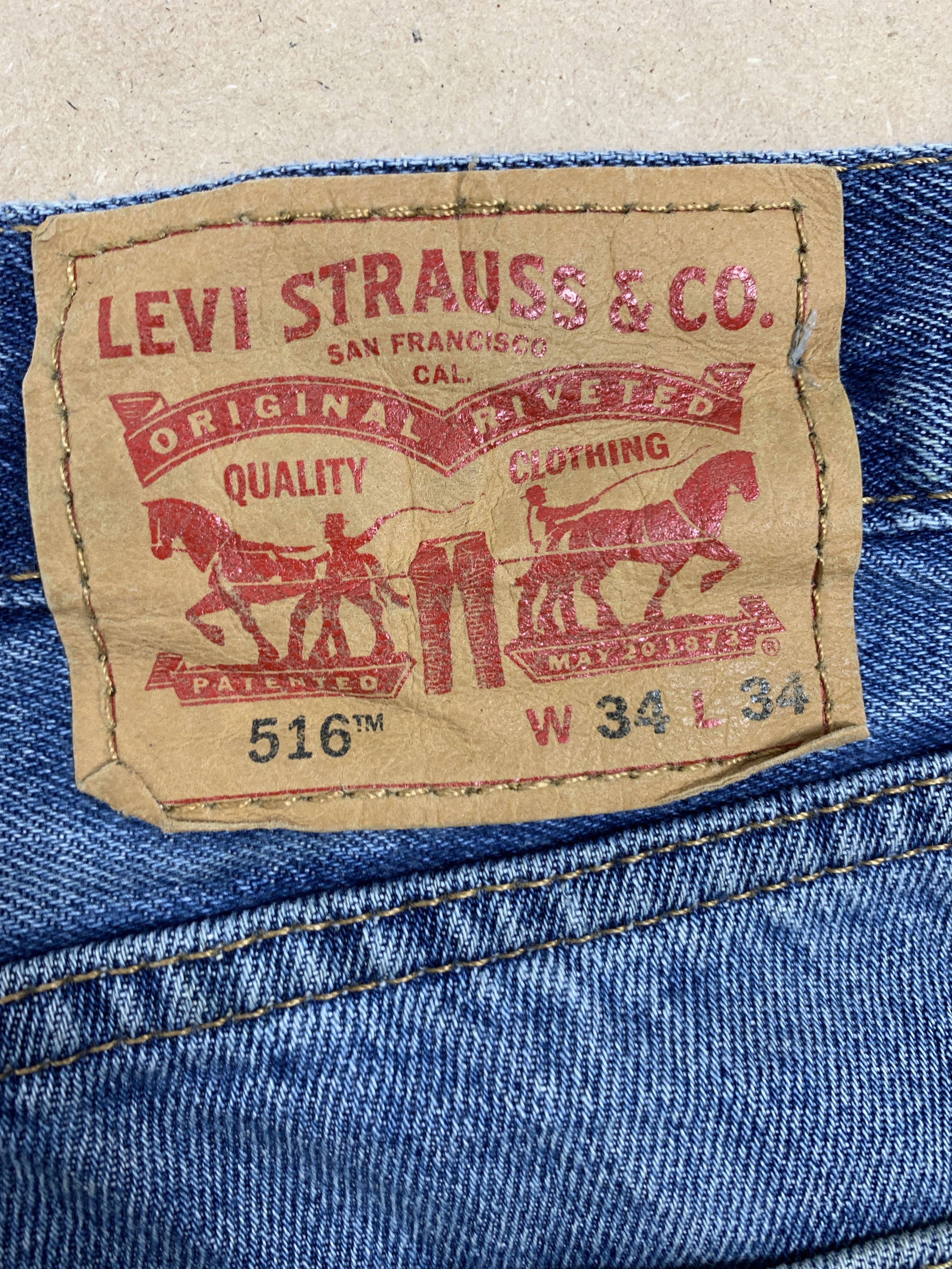 Levi's × Vintage Vintage Levis 516 Straight Cut Mid Wash Jeans Size US 34 / EU 50 - 10 Thumbnail