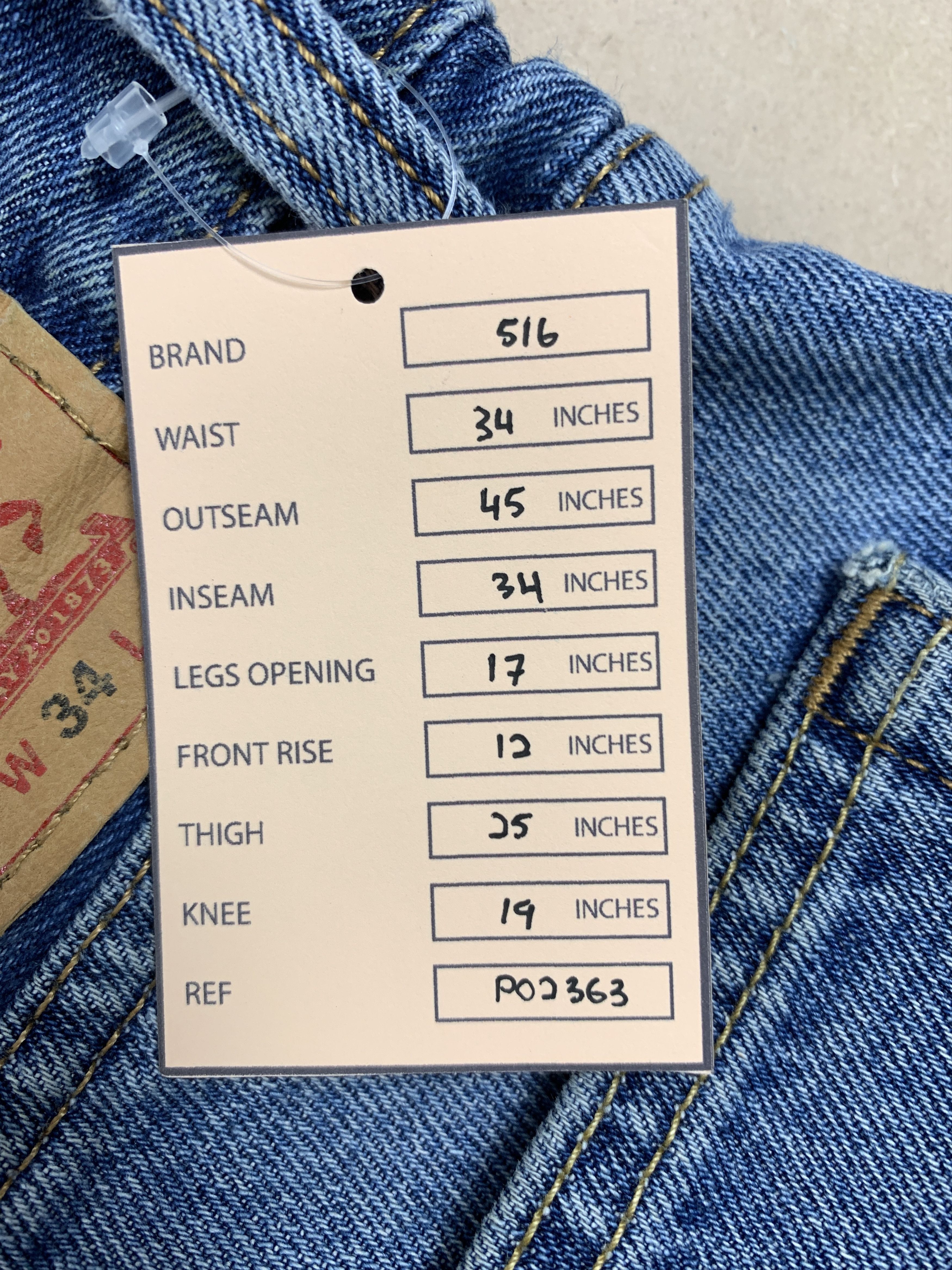 Levi's × Vintage Vintage Levis 516 Straight Cut Mid Wash Jeans Size US 34 / EU 50 - 23 Thumbnail