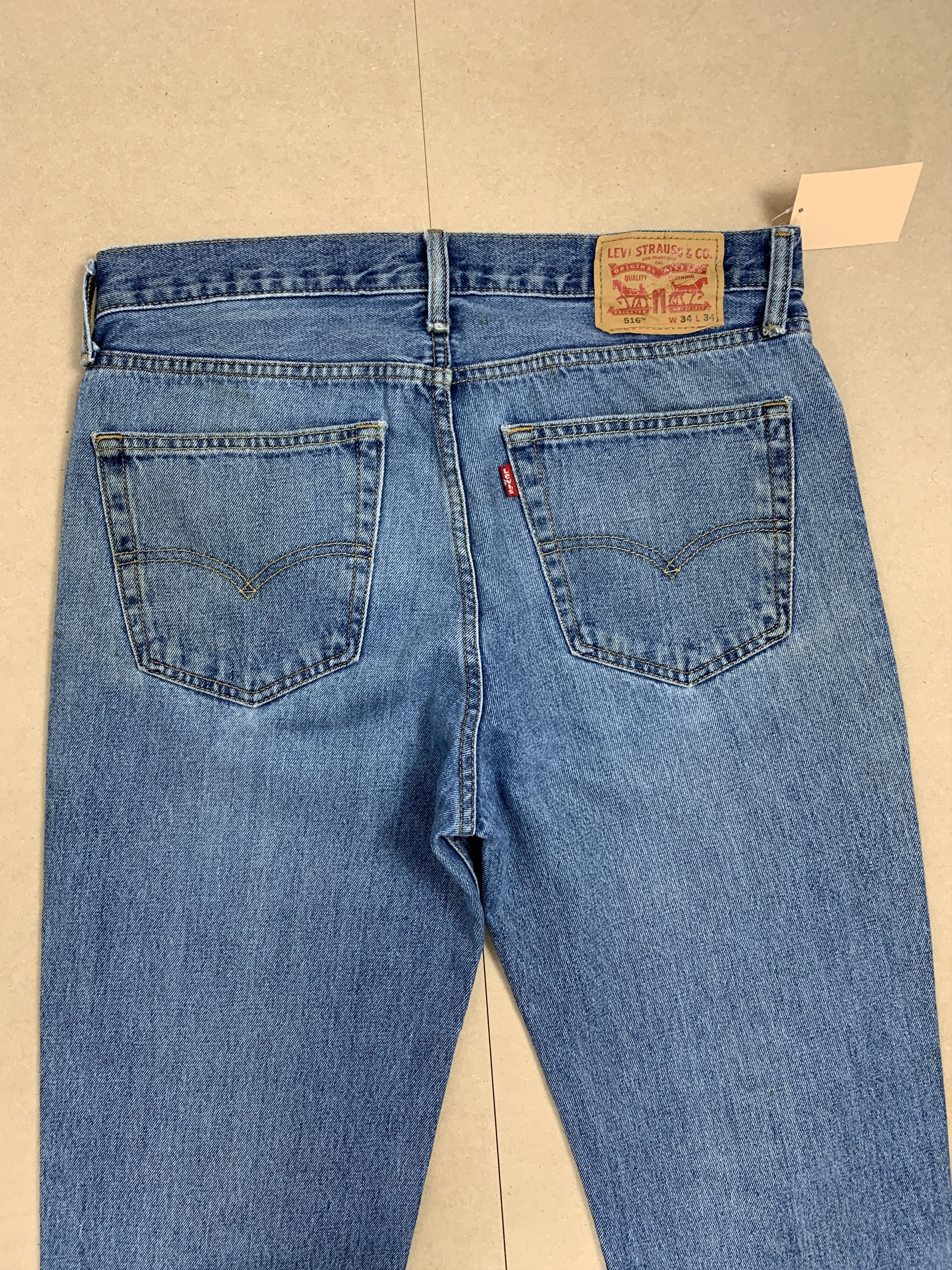 Levi's × Vintage Vintage Levis 516 Straight Cut Mid Wash Jeans Size US 34 / EU 50 - 8 Thumbnail
