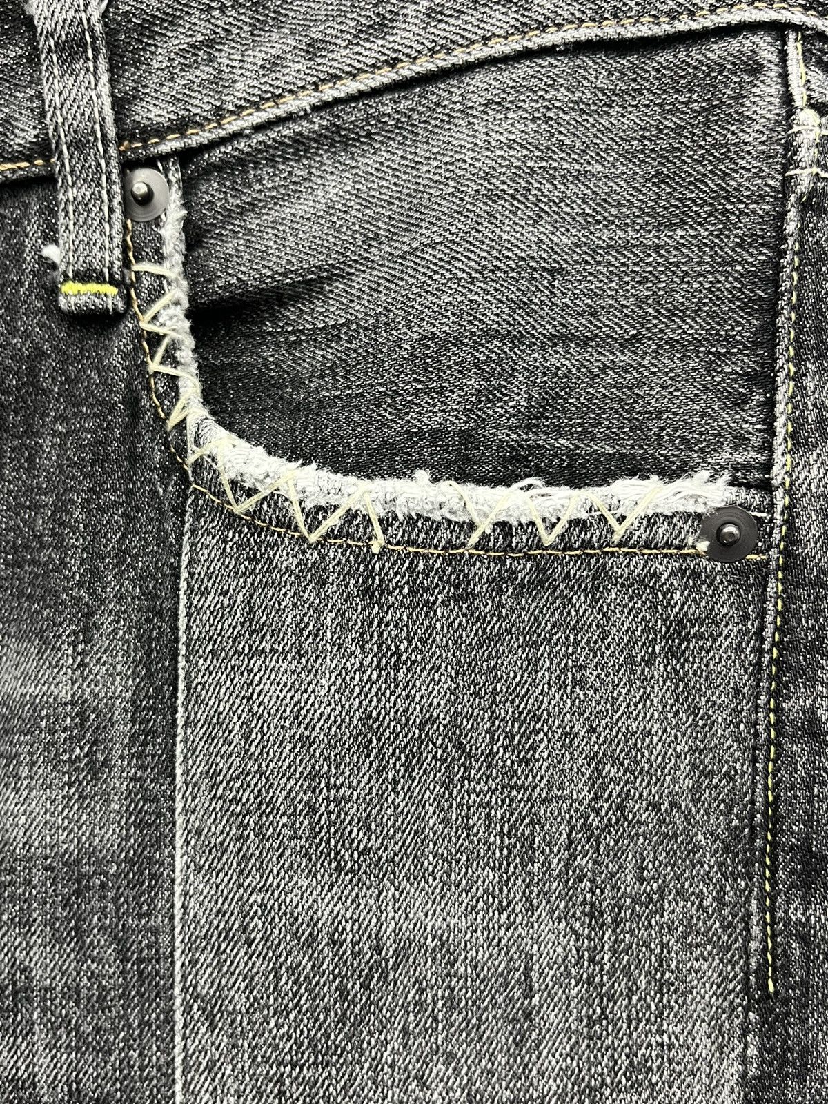 Uniqlo SICK🔥Black Patchwork Distressed Denim Punk Undercover Style Size US 30 / EU 46 - 10 Thumbnail
