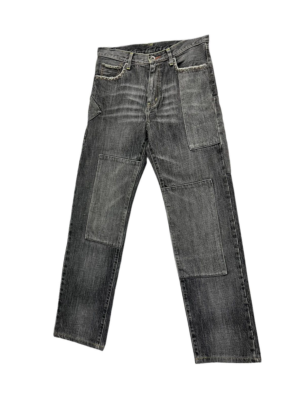 Uniqlo SICK🔥Black Patchwork Distressed Denim Punk Undercover Style Size US 30 / EU 46 - 4 Thumbnail