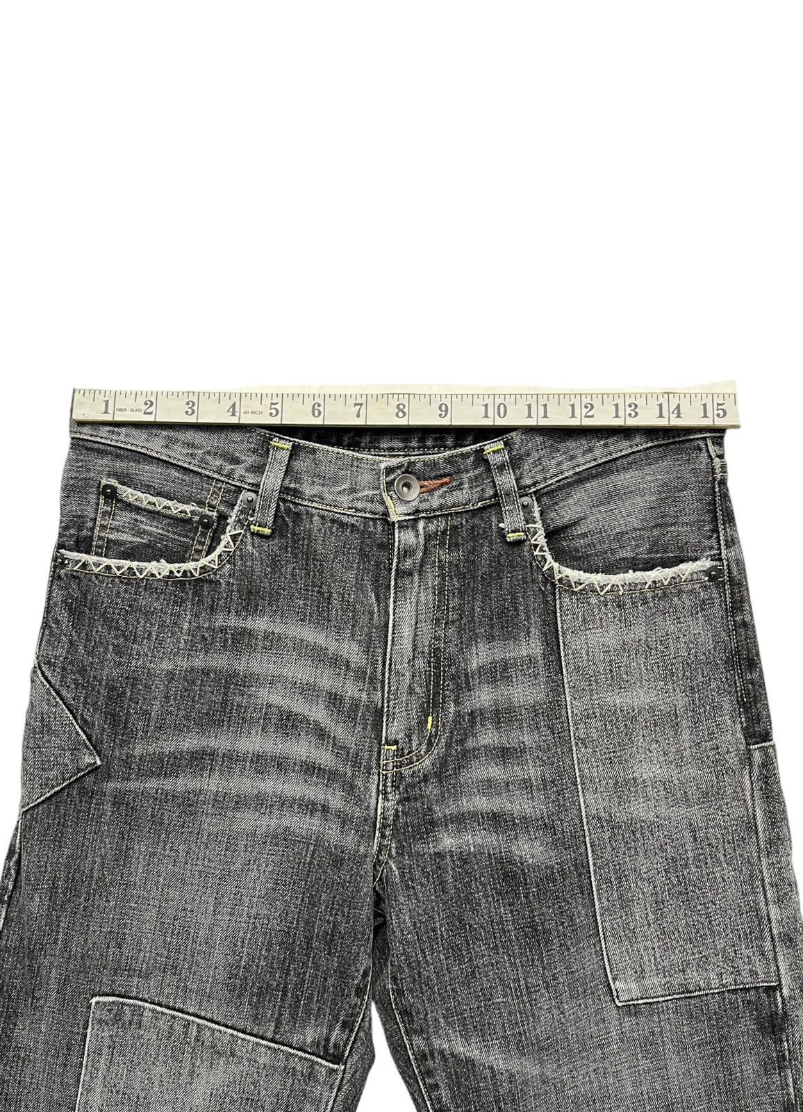 Uniqlo SICK🔥Black Patchwork Distressed Denim Punk Undercover Style Size US 30 / EU 46 - 13 Thumbnail