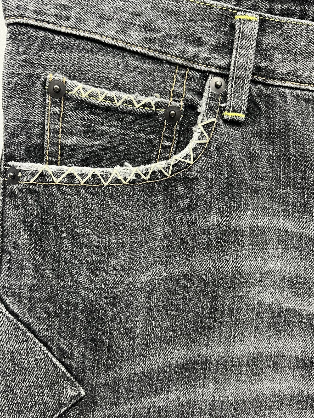 Uniqlo SICK🔥Black Patchwork Distressed Denim Punk Undercover Style Size US 30 / EU 46 - 9 Thumbnail