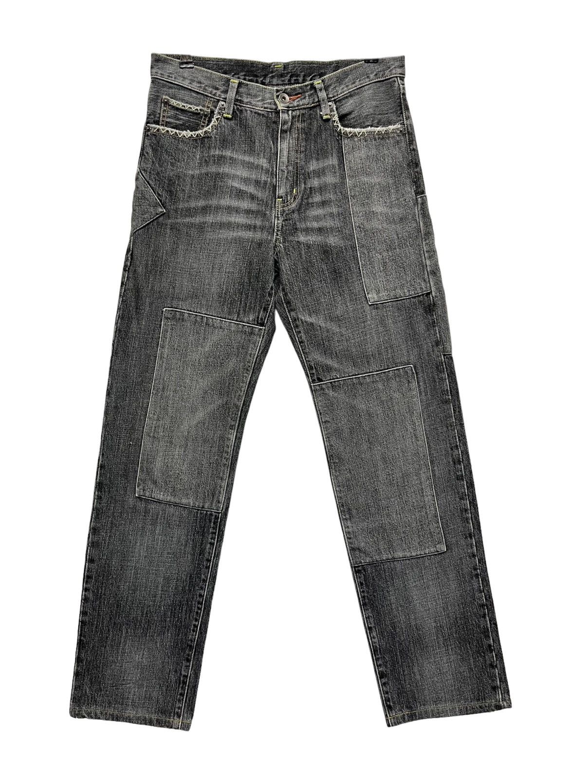 Uniqlo SICK🔥Black Patchwork Distressed Denim Punk Undercover Style Size US 30 / EU 46 - 3 Thumbnail