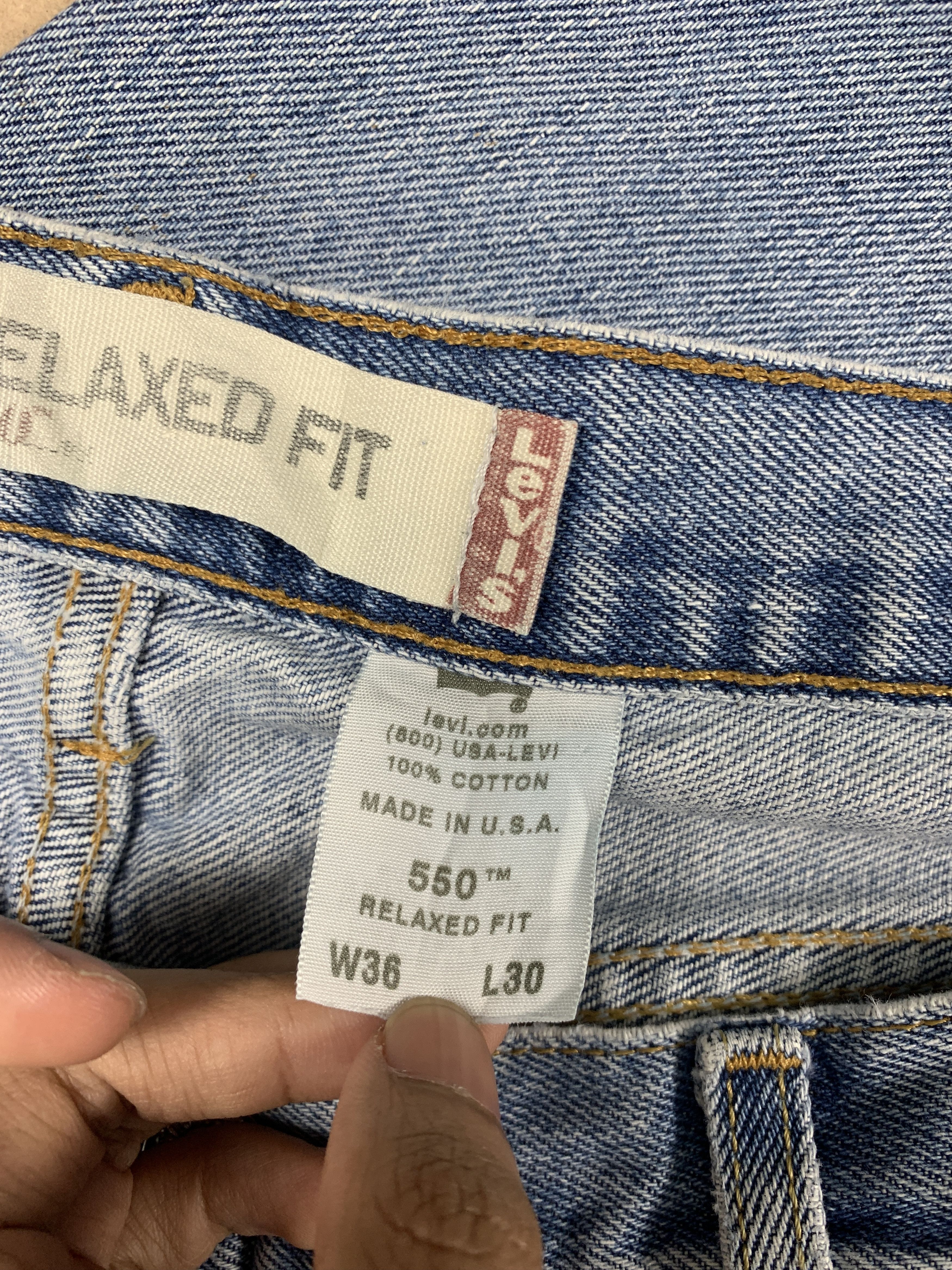 Levi's Vintage LEVI'S 550 Straight Cut Mid Wash Faded Distressed Size US 34 / EU 50 - 14 Thumbnail