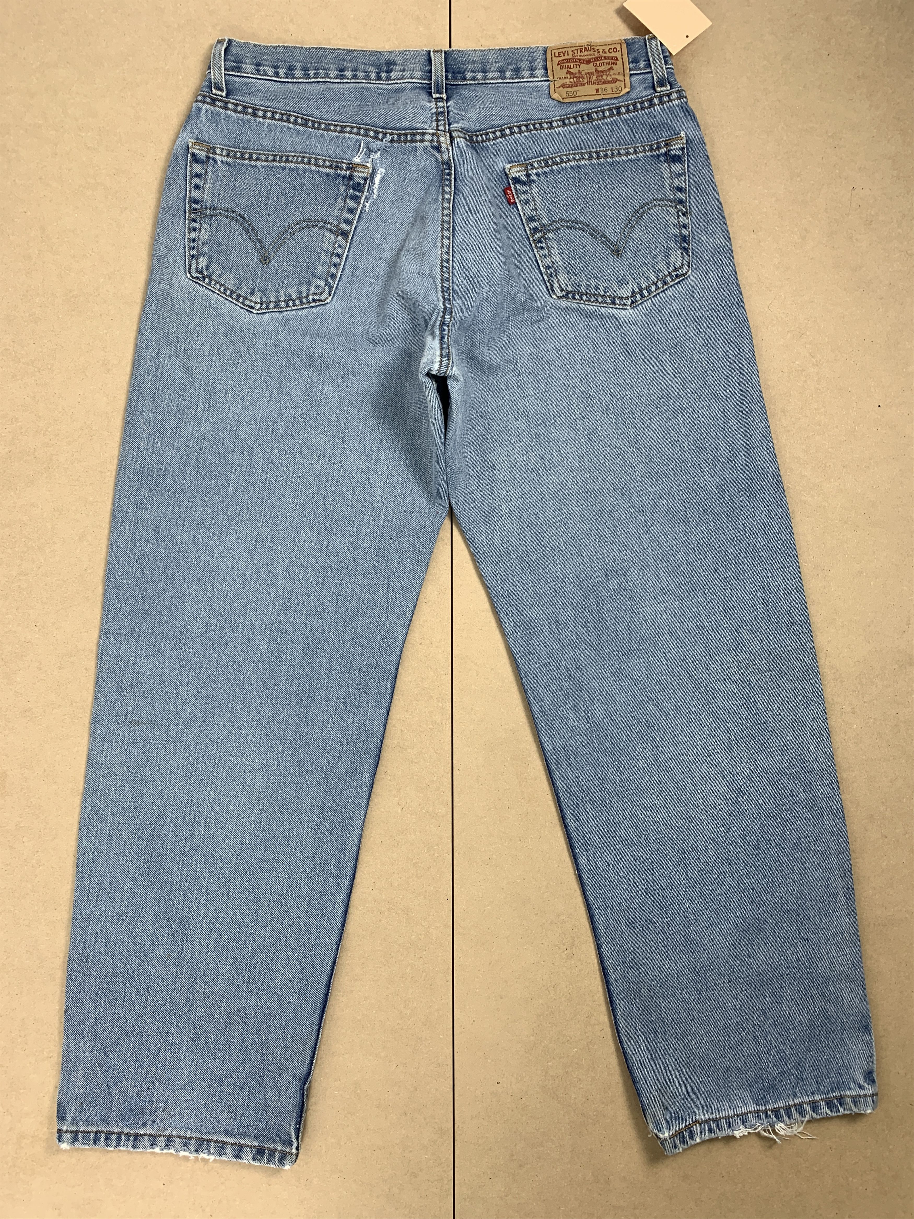 Levi's Vintage LEVI'S 550 Straight Cut Mid Wash Faded Distressed Size US 34 / EU 50 - 7 Thumbnail