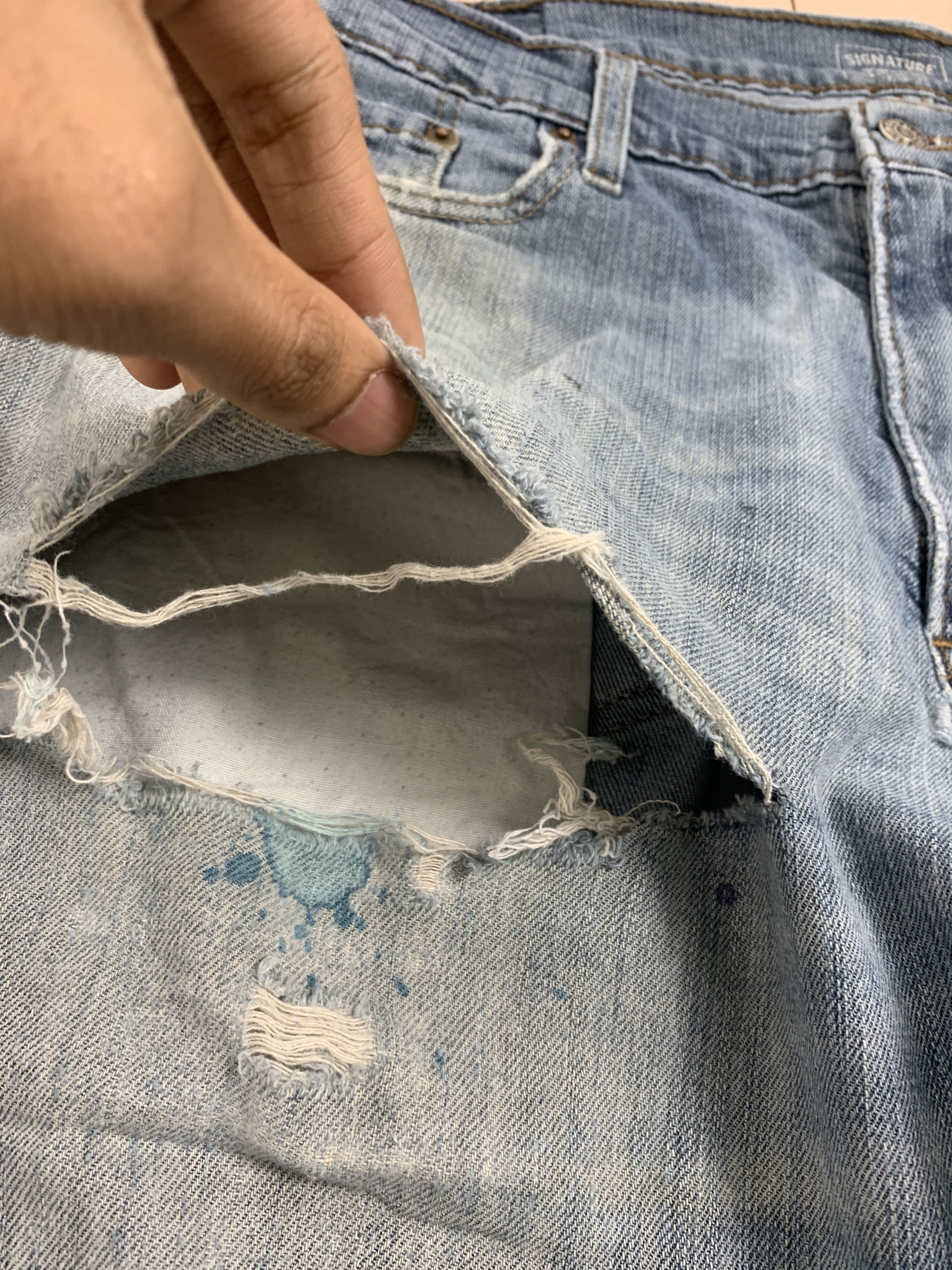 Levi's × Vintage Vintage Levis Straight Cut Distressed Faded Mid Wash Jeans Size US 37 - 6 Thumbnail