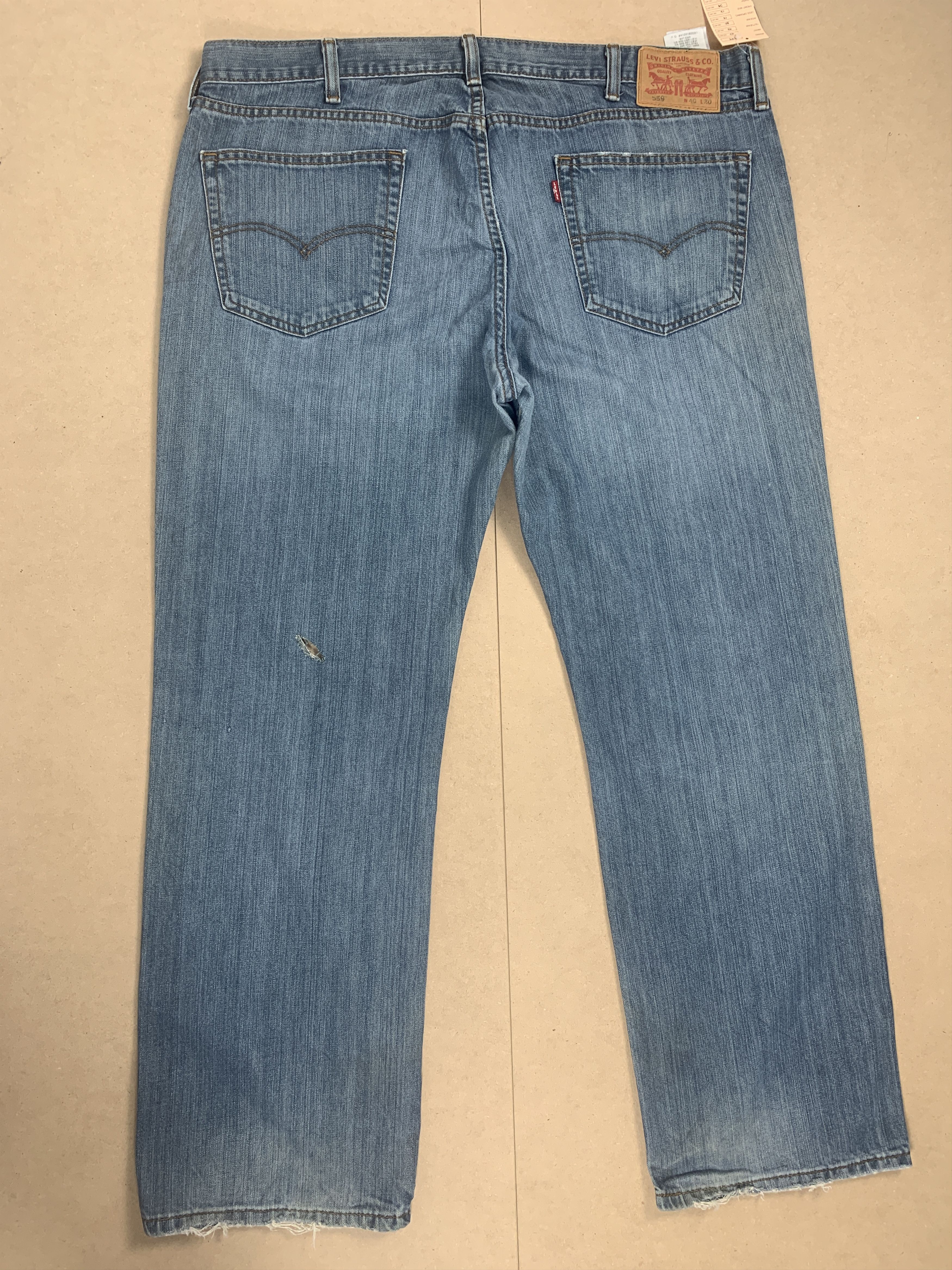 Levi's × Vintage Vintage Levis 559 Straight Cut Faded Blue Jeans Size US 42 / EU 58 - 7 Thumbnail