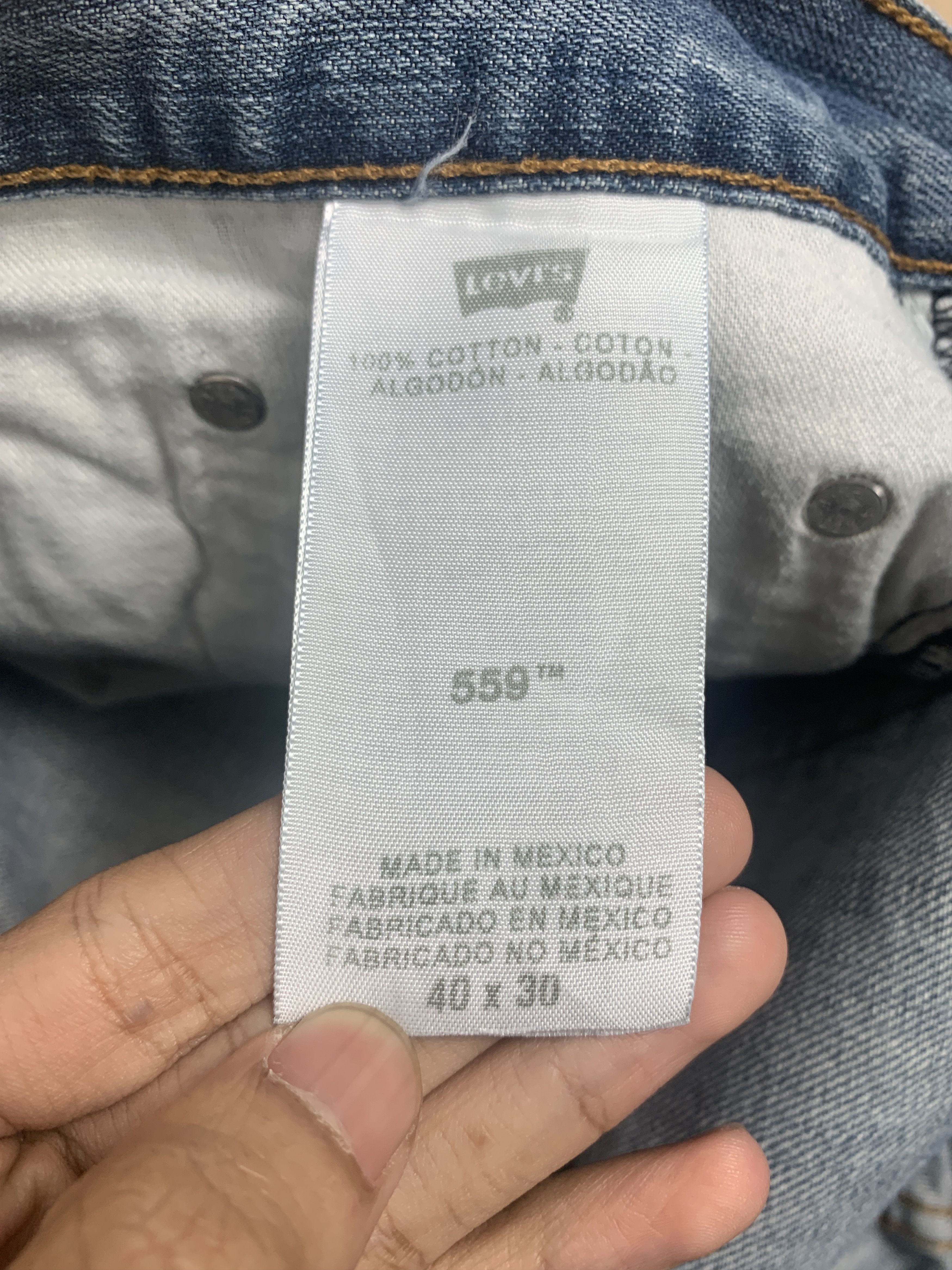 Levi's × Vintage Vintage Levis 559 Straight Cut Faded Blue Jeans Size US 42 / EU 58 - 13 Thumbnail