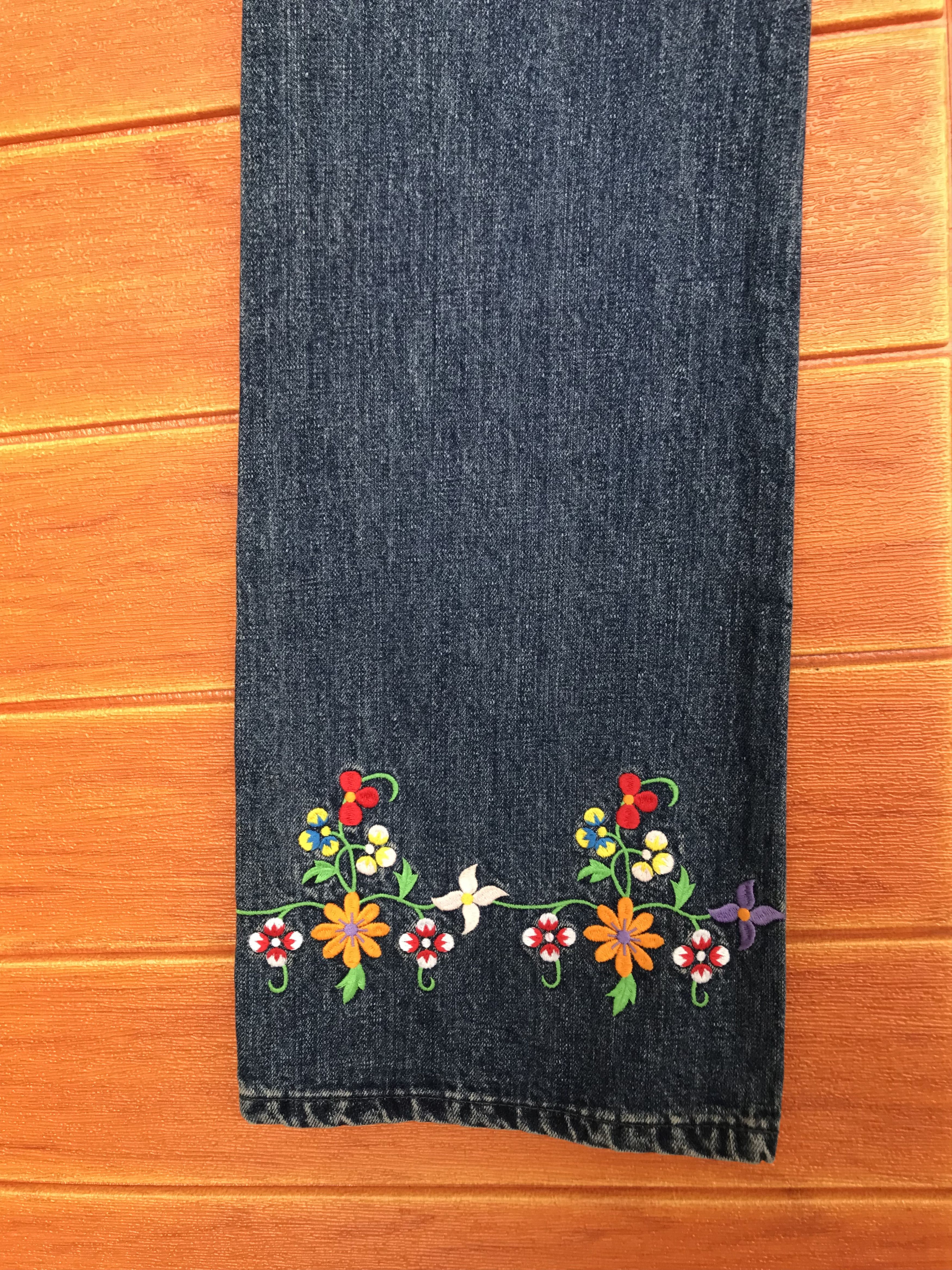 Fiorucci Flare Jeans Fiorucci Flower Embroidered Boot Cut Jeans Size US 27 - 16 Thumbnail