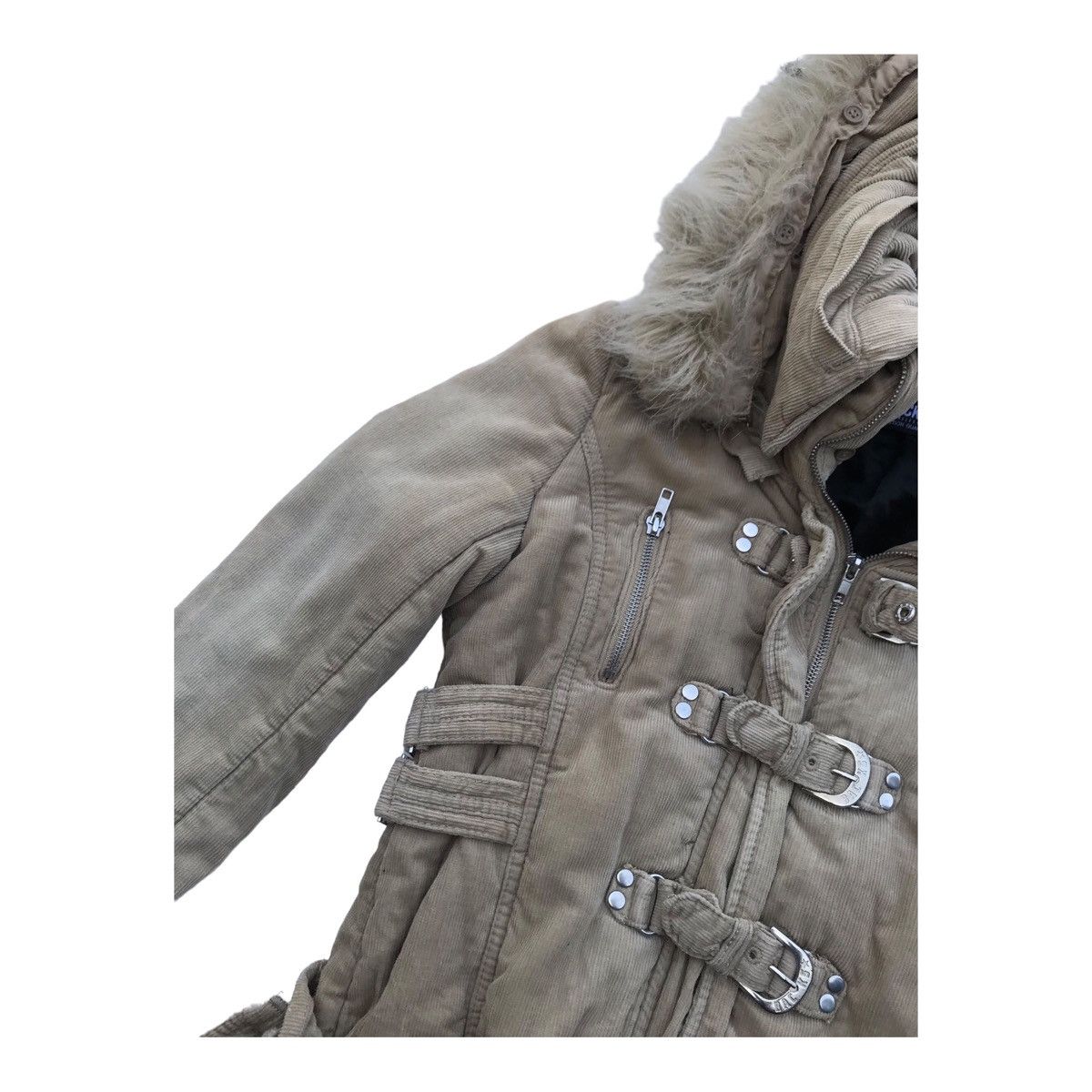 Other Backs Women Corduroy Faux Fur Hoodie Bondage Jacket Size S / US 4 / IT 40 - 7 Thumbnail