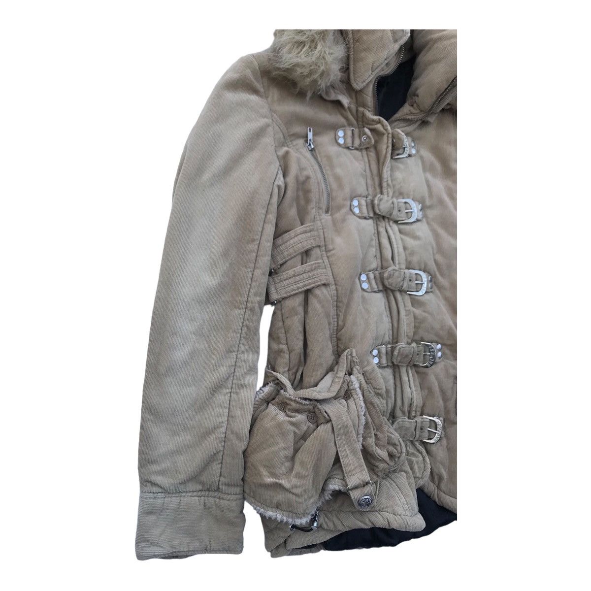 Other Backs Women Corduroy Faux Fur Hoodie Bondage Jacket Size S / US 4 / IT 40 - 4 Thumbnail