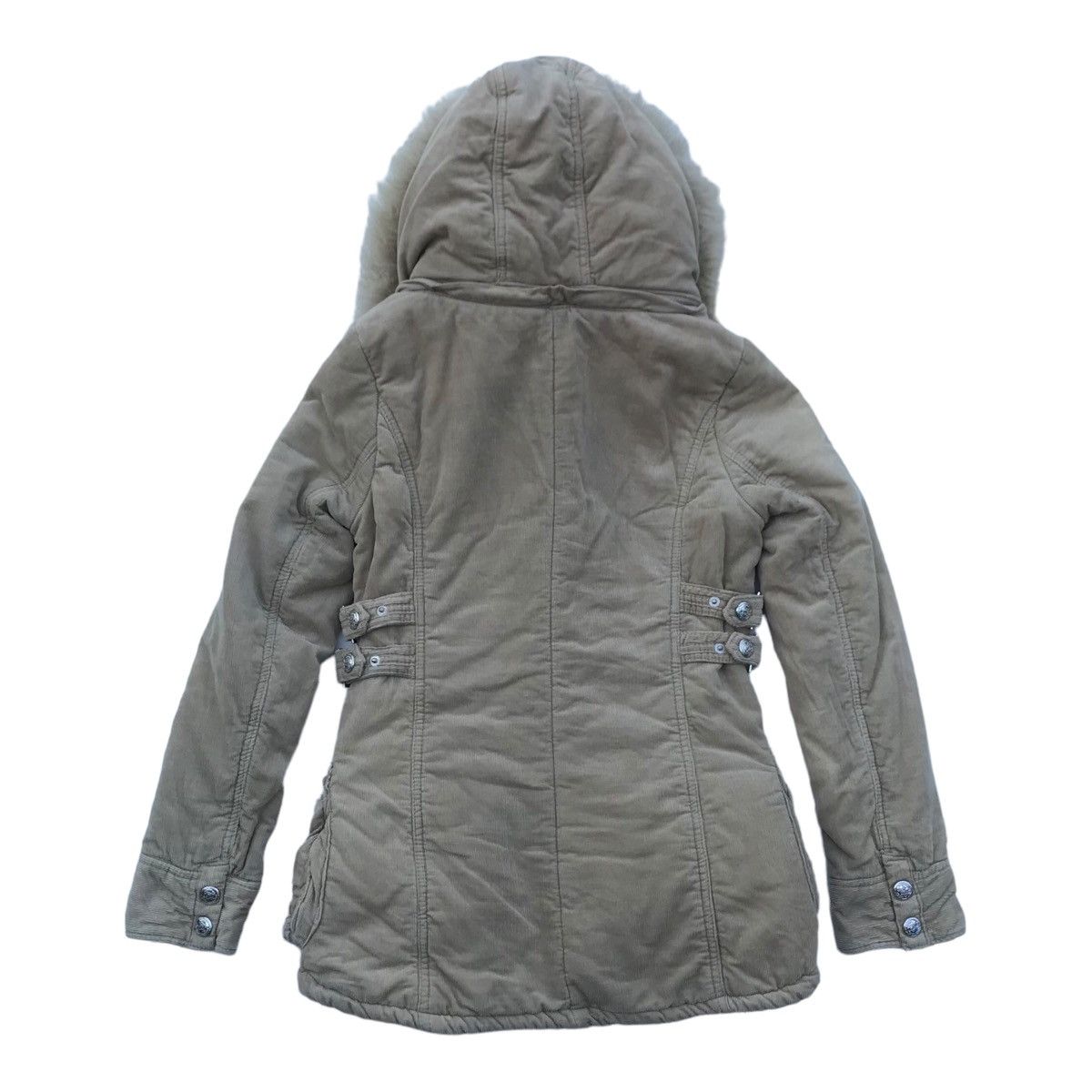 Other Backs Women Corduroy Faux Fur Hoodie Bondage Jacket Size S / US 4 / IT 40 - 10 Thumbnail