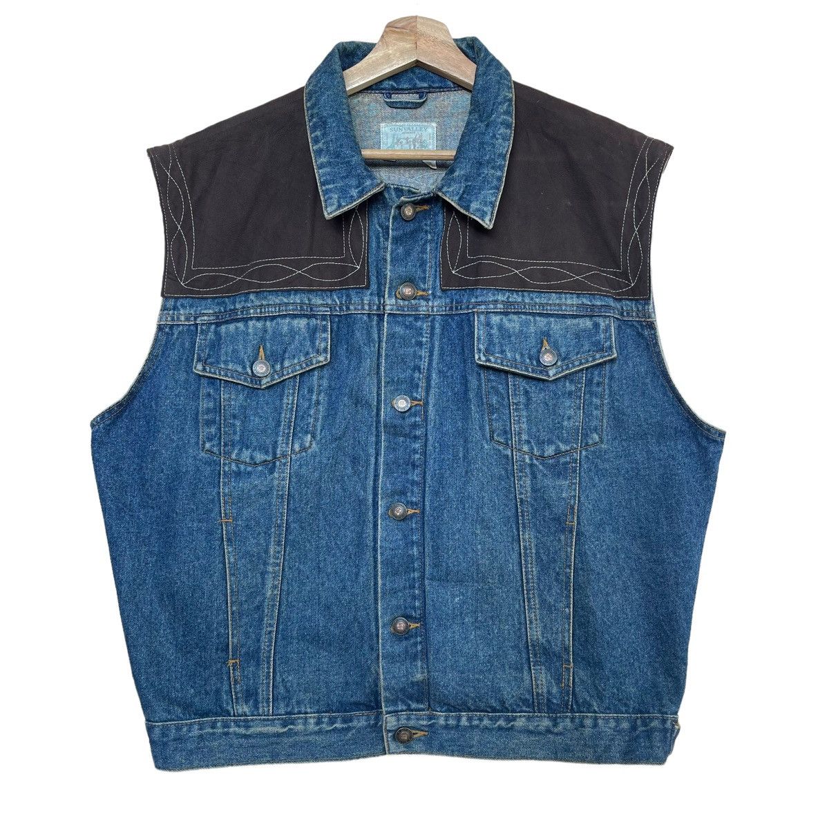 DISTRESSED JEANS SUNVALLEY ATTACHED DENIM VEST