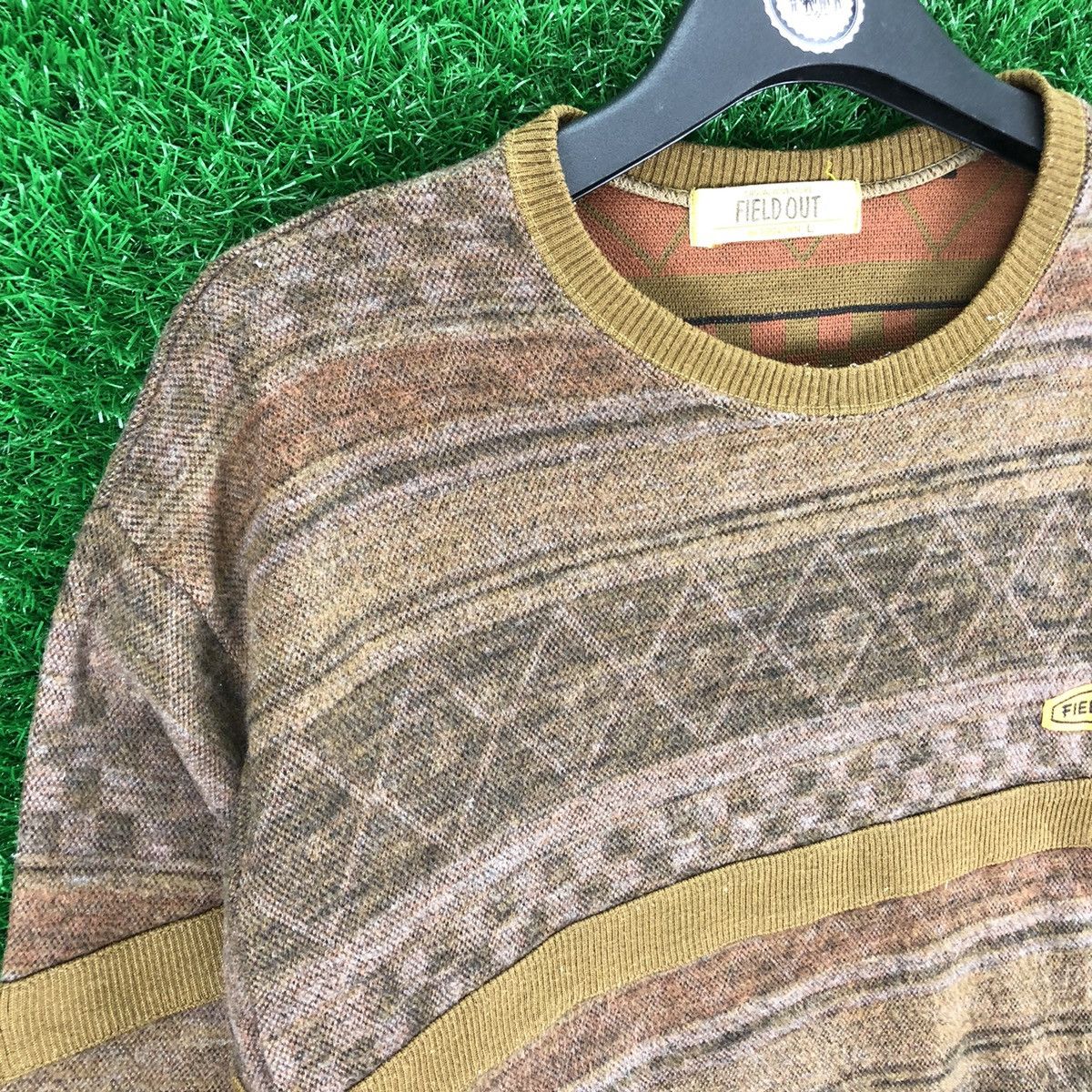 Aran Isles Knitwear Vintage 80's Knit Sweater Navajo Striped by Field Out Size US S / EU 44-46 / 1 - 2 Thumbnail