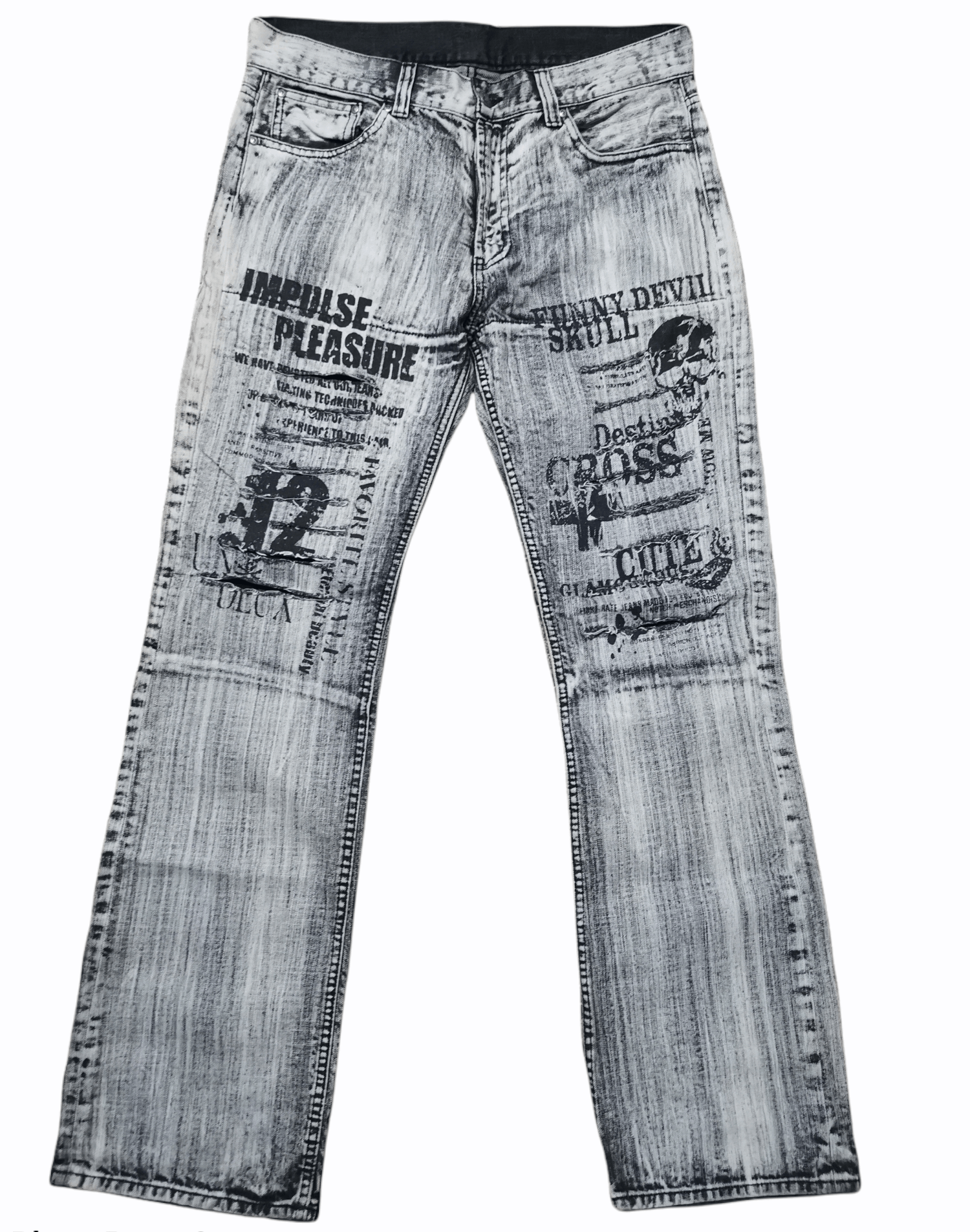 Japanese Brand 🔥Denim Steals🔥 Distressed Devil Skull Wash Pants Size US 33 - 1 Thumbnail