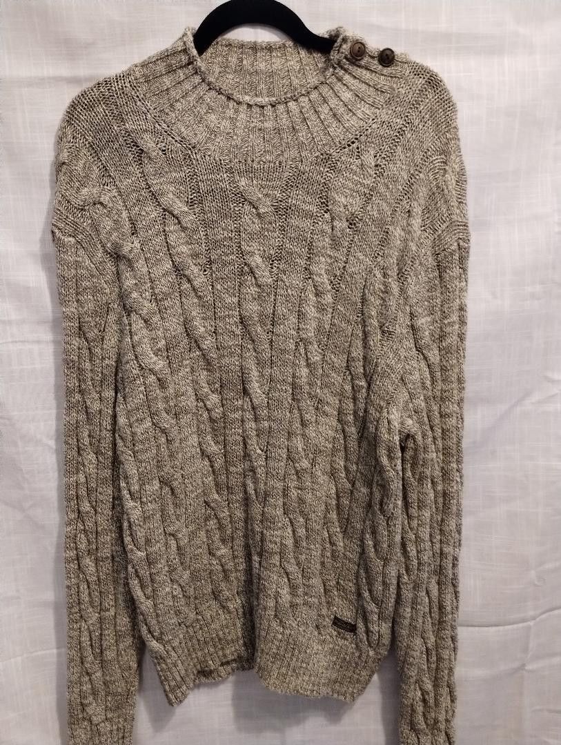 Polo Ralph Lauren Vintage Mock Neck Long Cable Knit Pullover Sweater