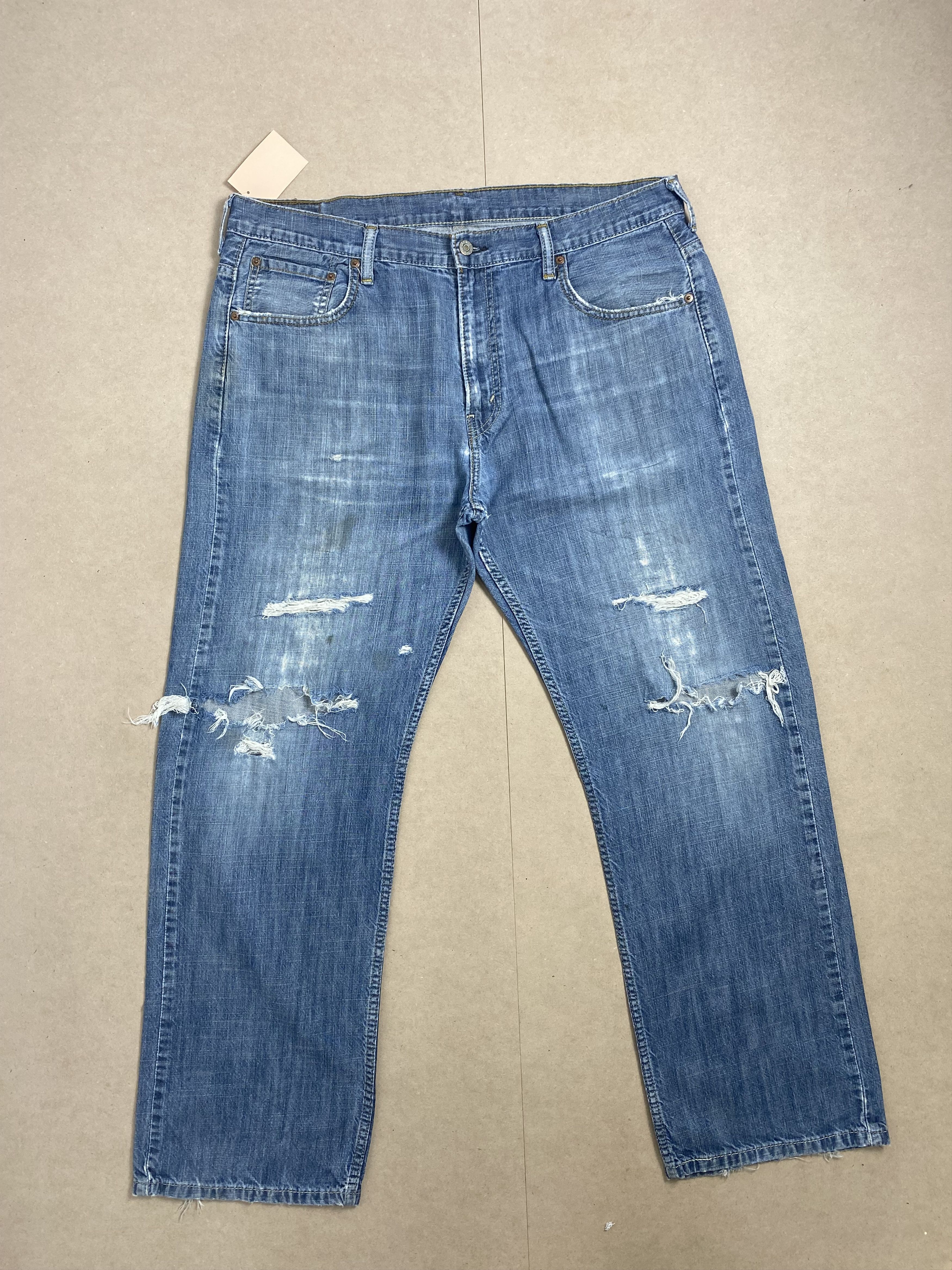 Levi's × Vintage Vintage Levis 569 Straight Cut Distressed Faded Blue Jeans Size US 39 - 1 Thumbnail