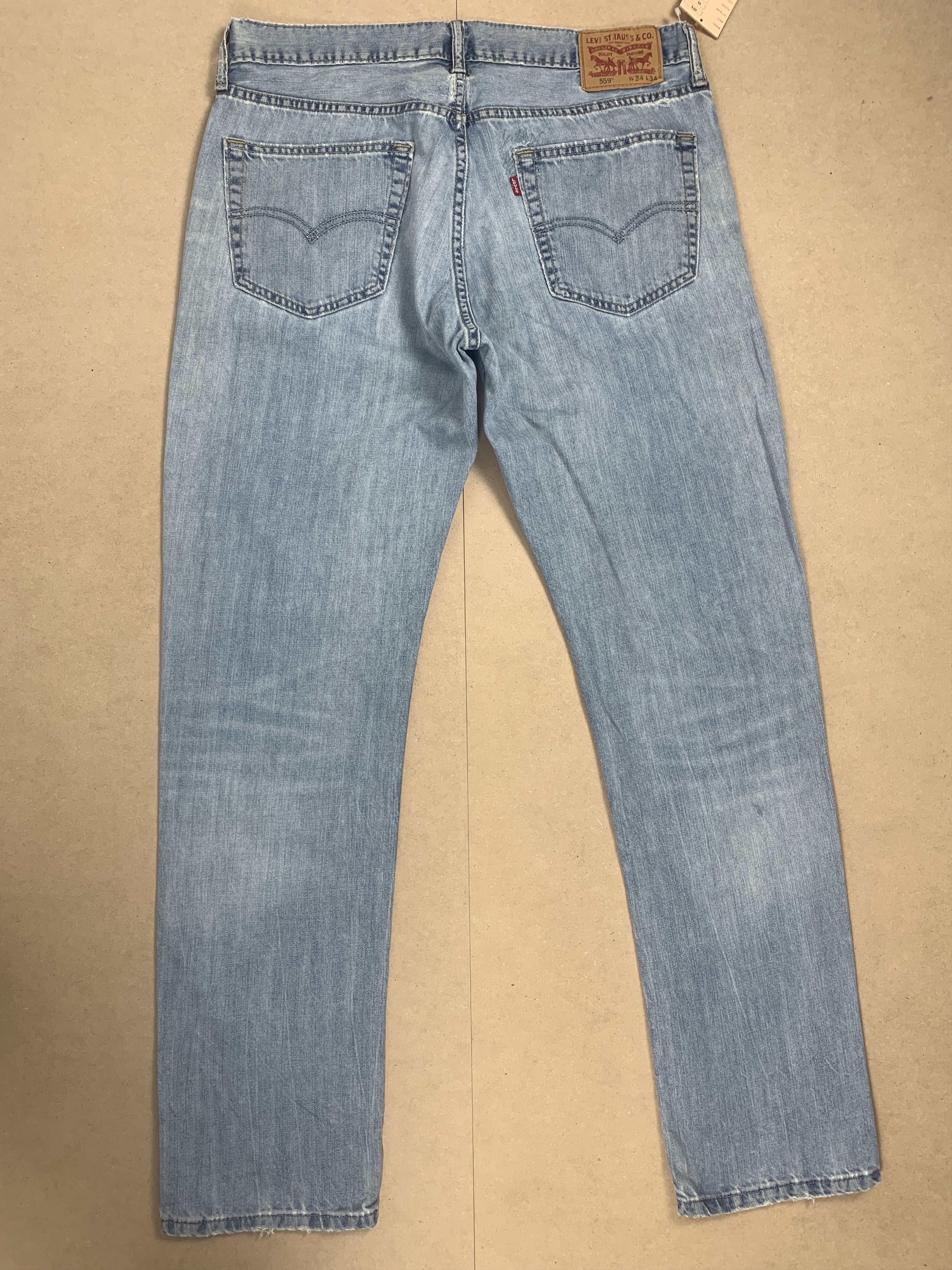 Levi's × Vintage Vintage Levis 559 Straight Cut Faded Light Wash Jeans Size US 36 / EU 52 - 6 Thumbnail