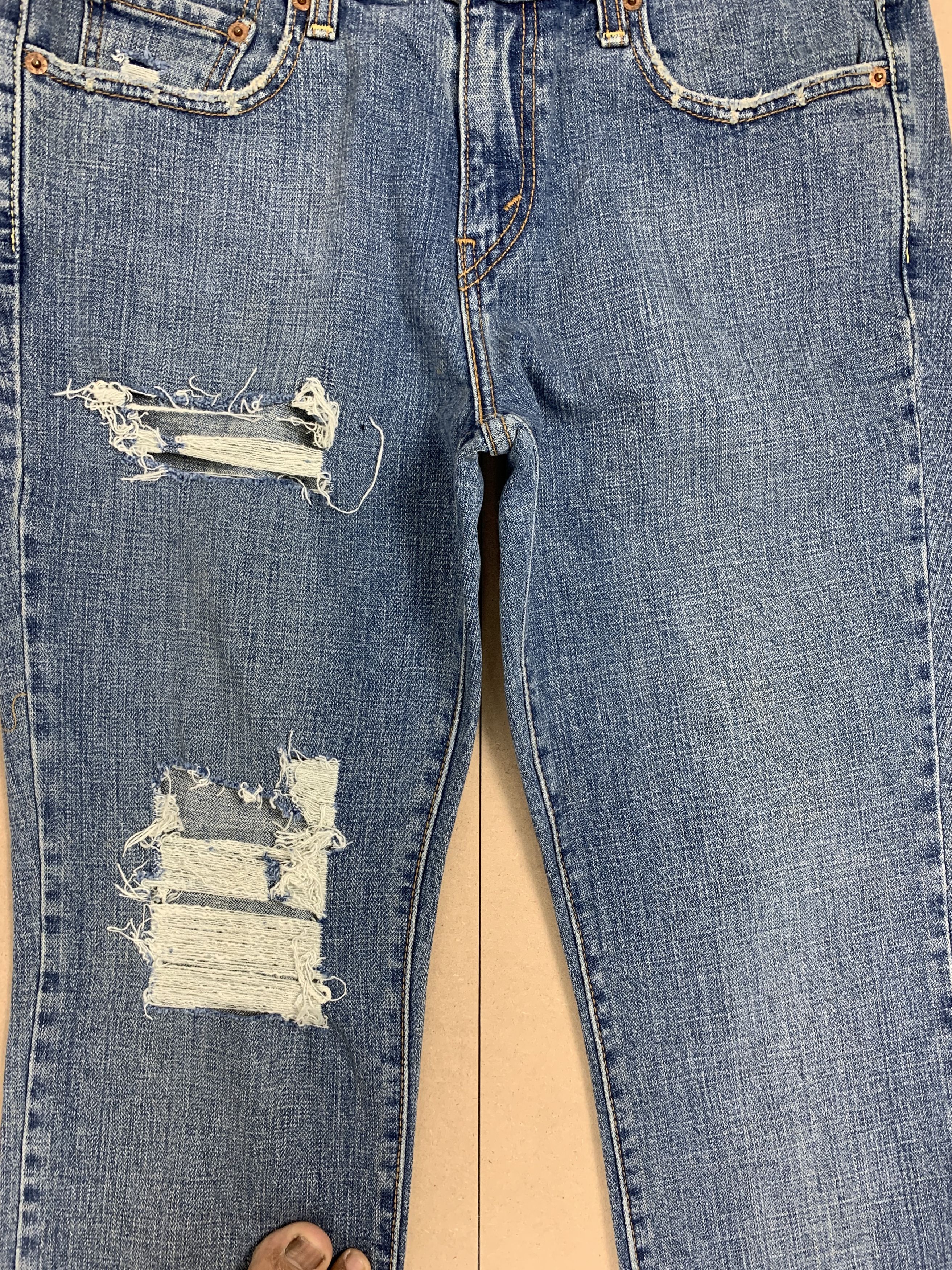 Levi's Vintage Levis 505 Straight Cut Distressed Faded Blue Jeans Size 30" / US 8 / IT 44 - 3 Thumbnail