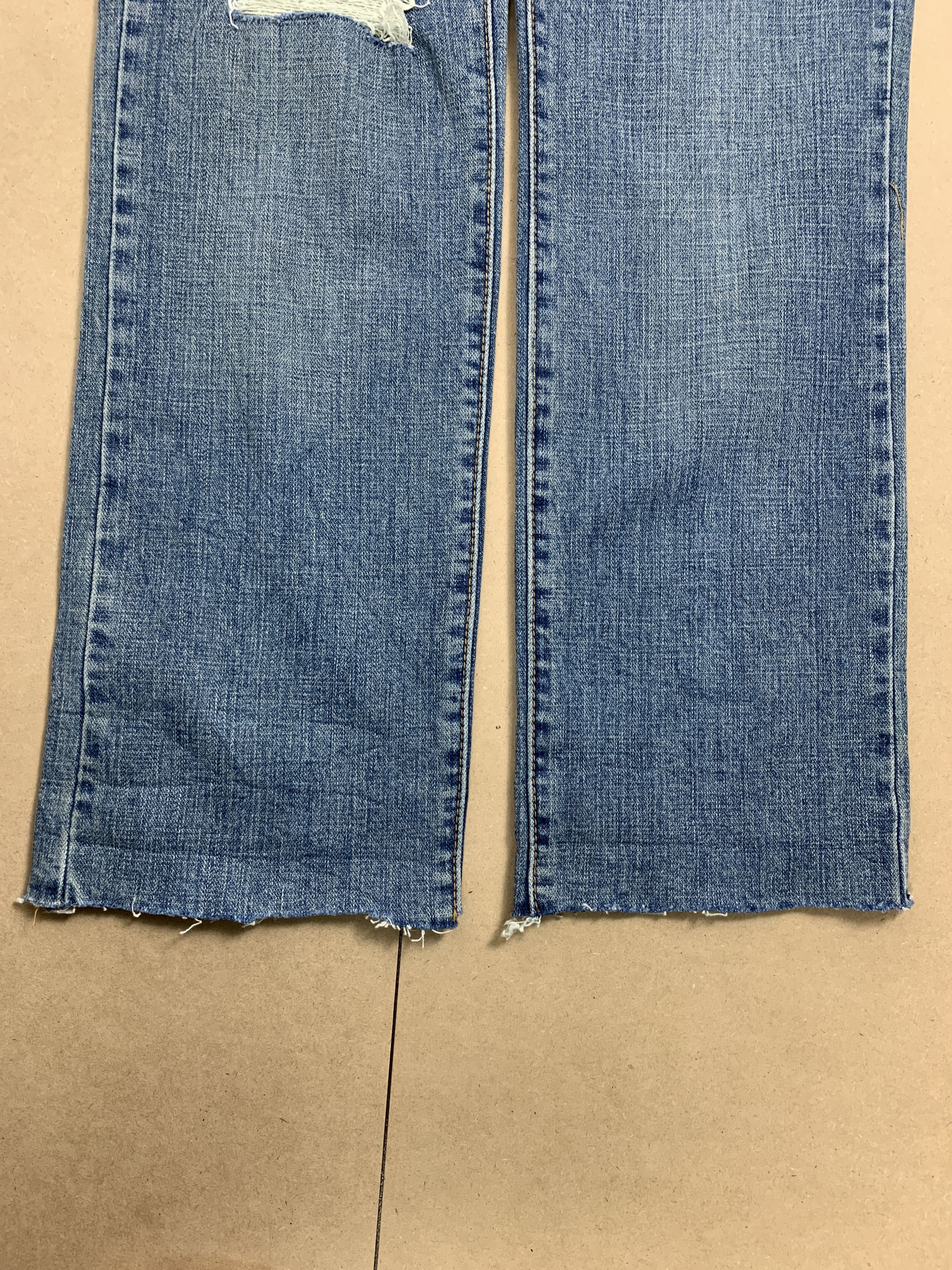 Levi's Vintage Levis 505 Straight Cut Distressed Faded Blue Jeans Size 30" / US 8 / IT 44 - 7 Thumbnail