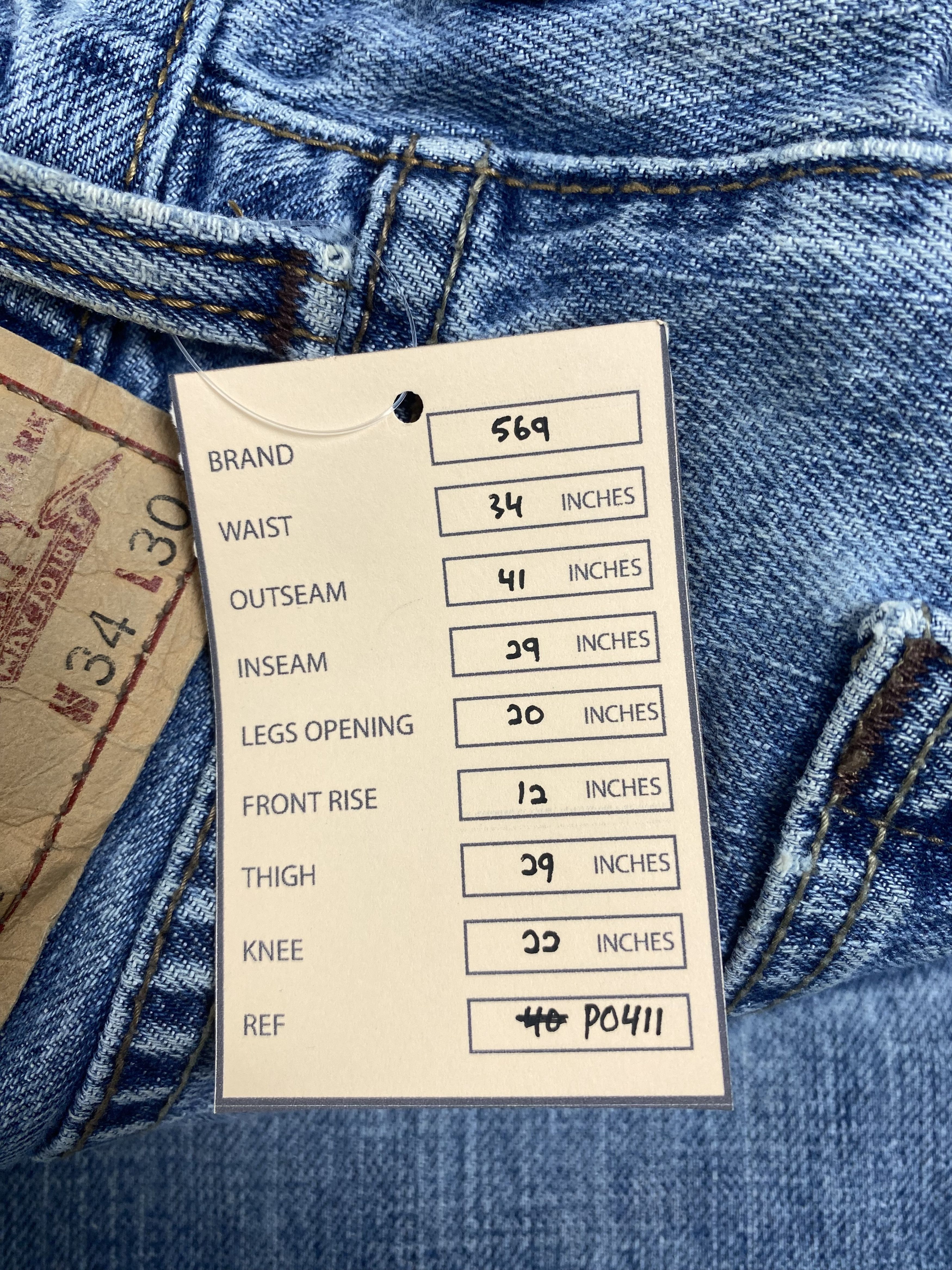 Levi's × Vintage Vintage Levis 569 Straight Cut Faded Blue Jeans Size US 34 / EU 50 - 14 Thumbnail