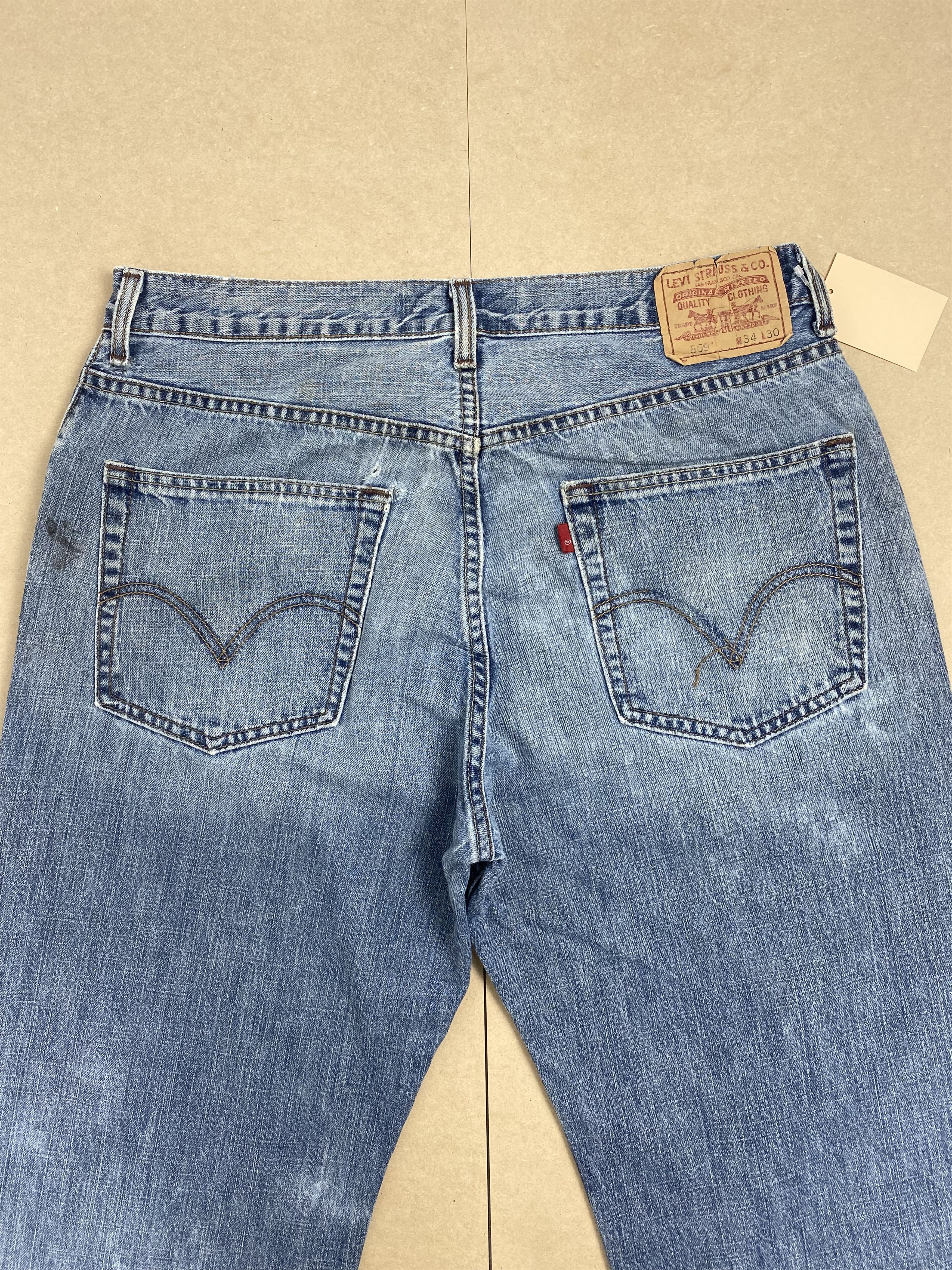 Levi's × Vintage Vintage Levis 569 Straight Cut Faded Blue Jeans Size US 34 / EU 50 - 6 Thumbnail