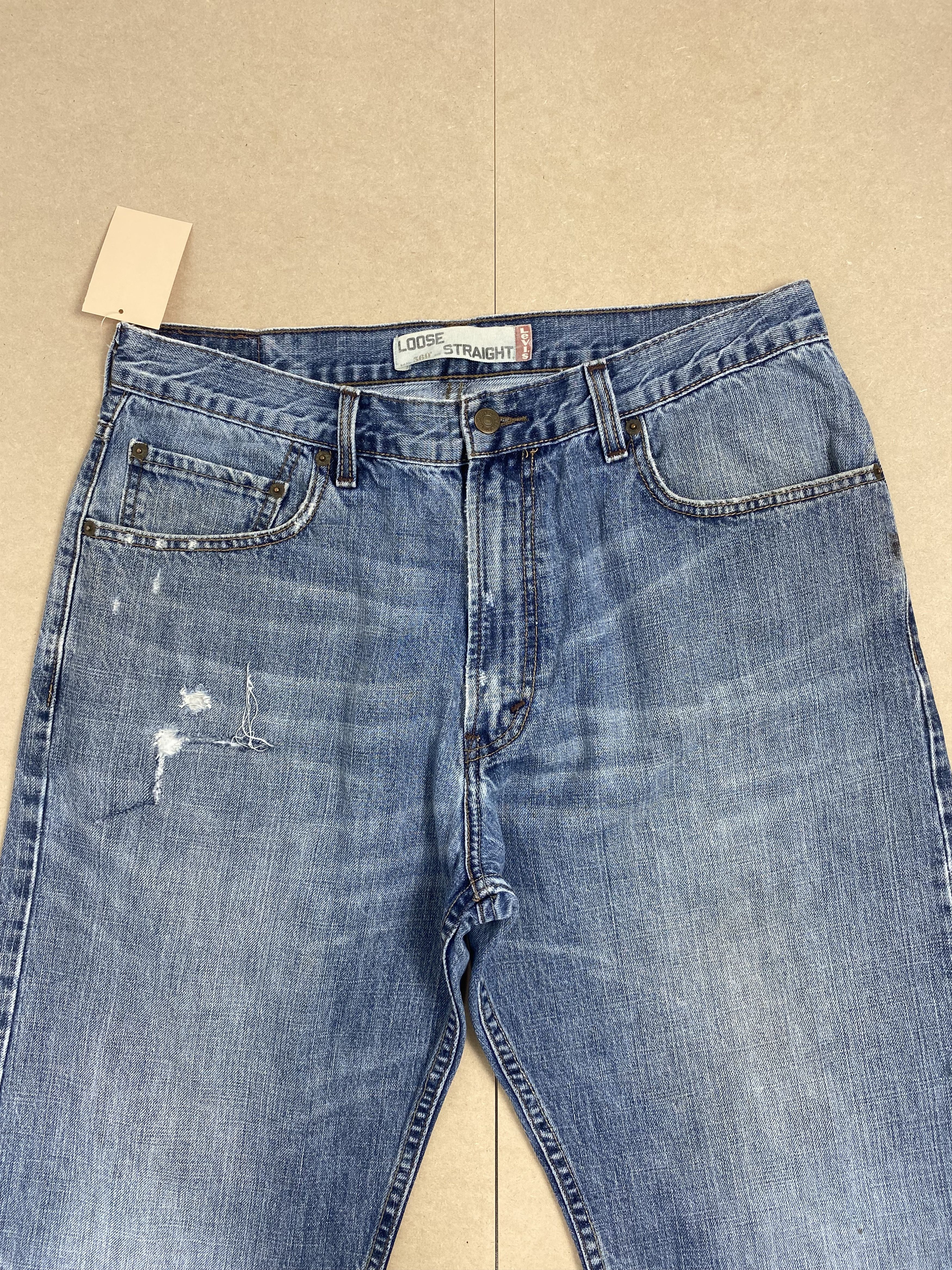 Levi's × Vintage Vintage Levis 569 Straight Cut Faded Blue Jeans Size US 34 / EU 50 - 2 Thumbnail