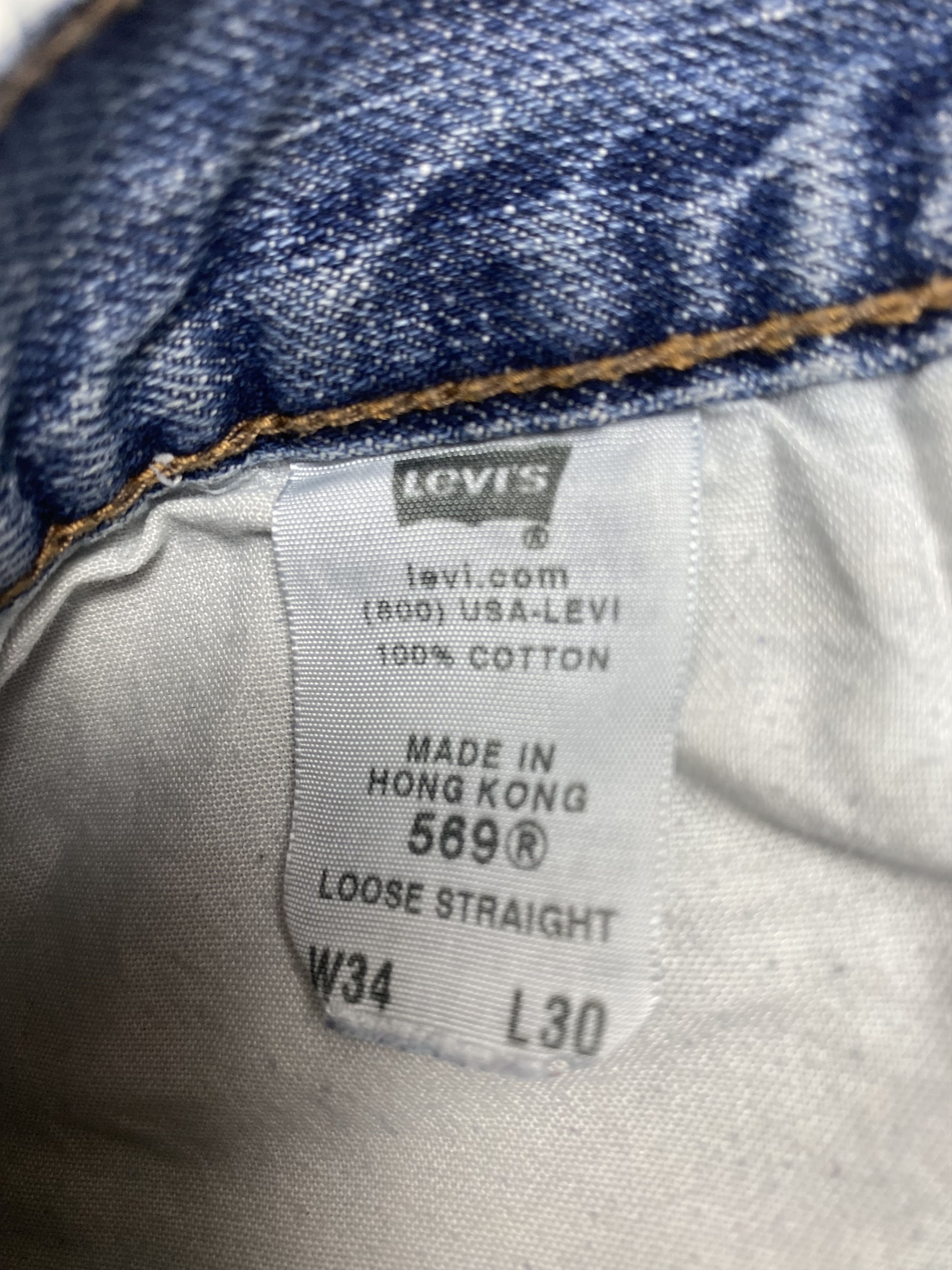 Levi's × Vintage Vintage Levis 569 Straight Cut Faded Blue Jeans Size US 34 / EU 50 - 10 Thumbnail